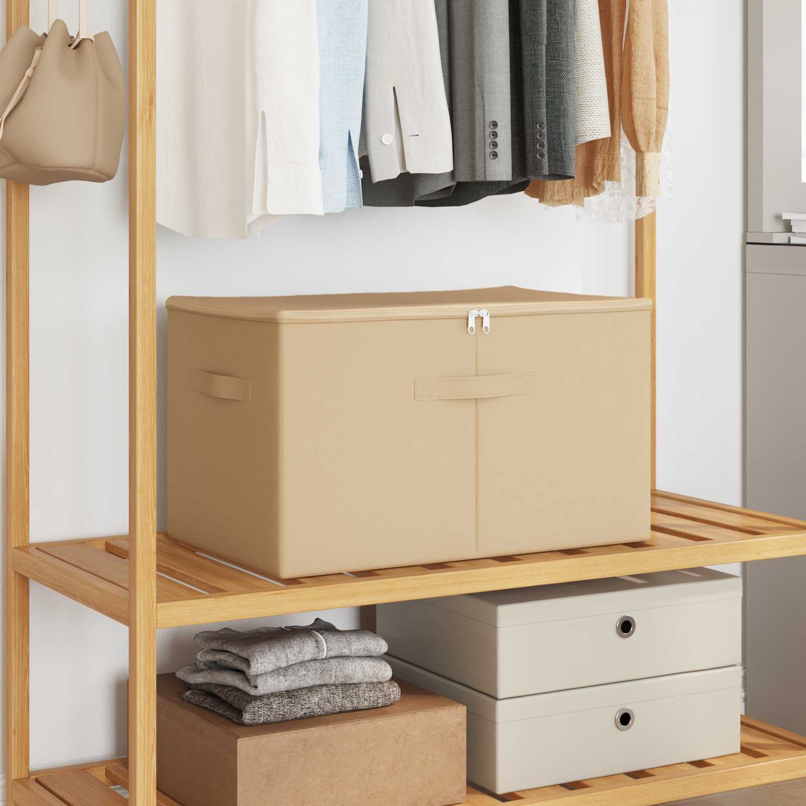 Kutija za spremanje 6 pcs Krem 55 x 35 x 32 cm Netkana tkanina
