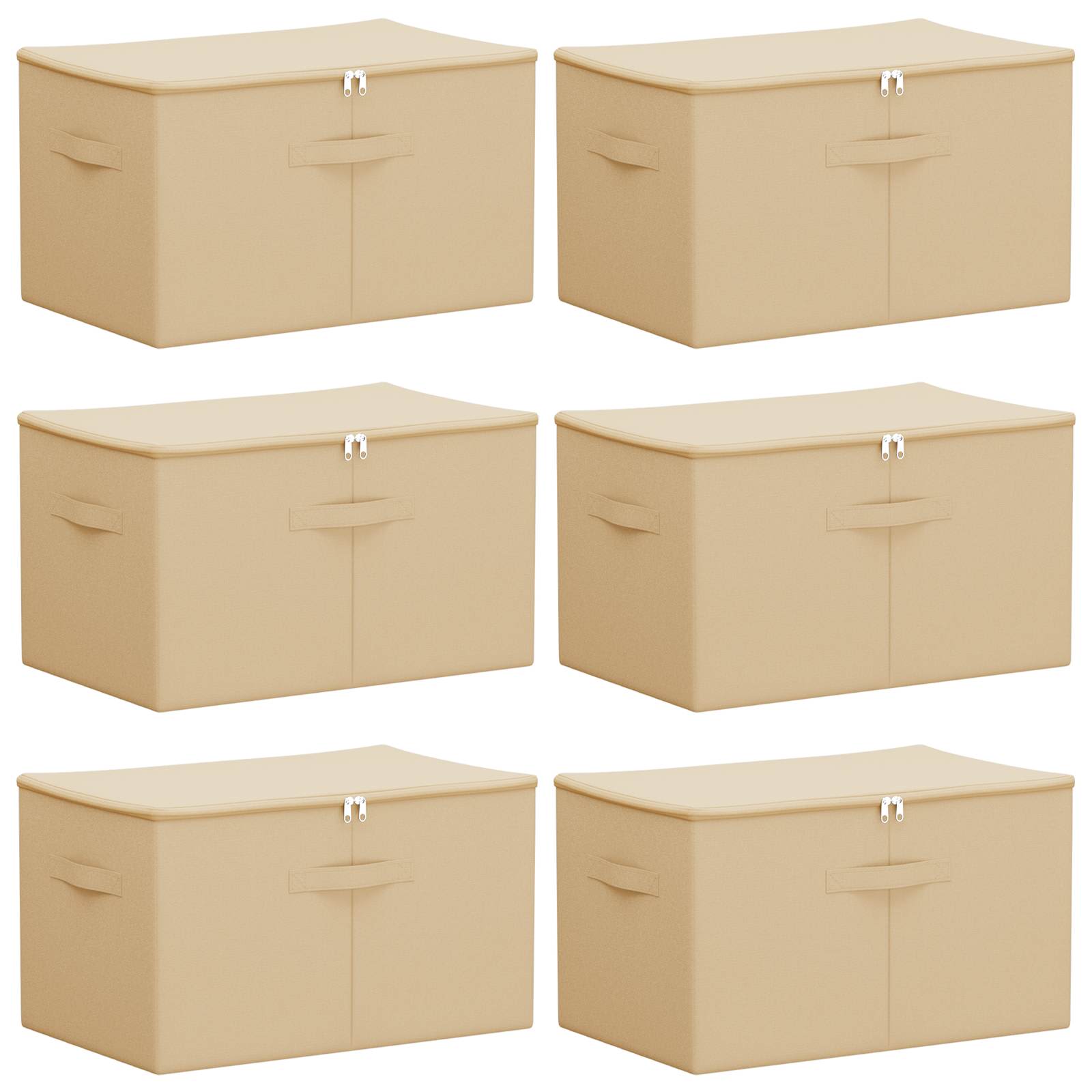 Kutija za spremanje 6 pcs Krem 55 x 35 x 32 cm Netkana tkanina