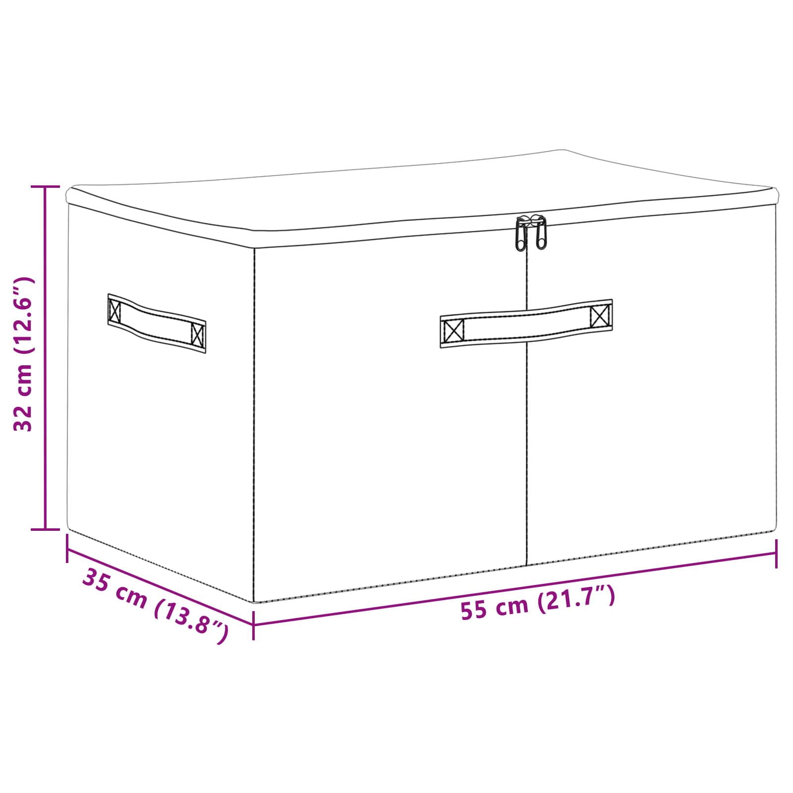 Kutija za spremanje 6 pcs Krem 55 x 35 x 32 cm Netkana tkanina