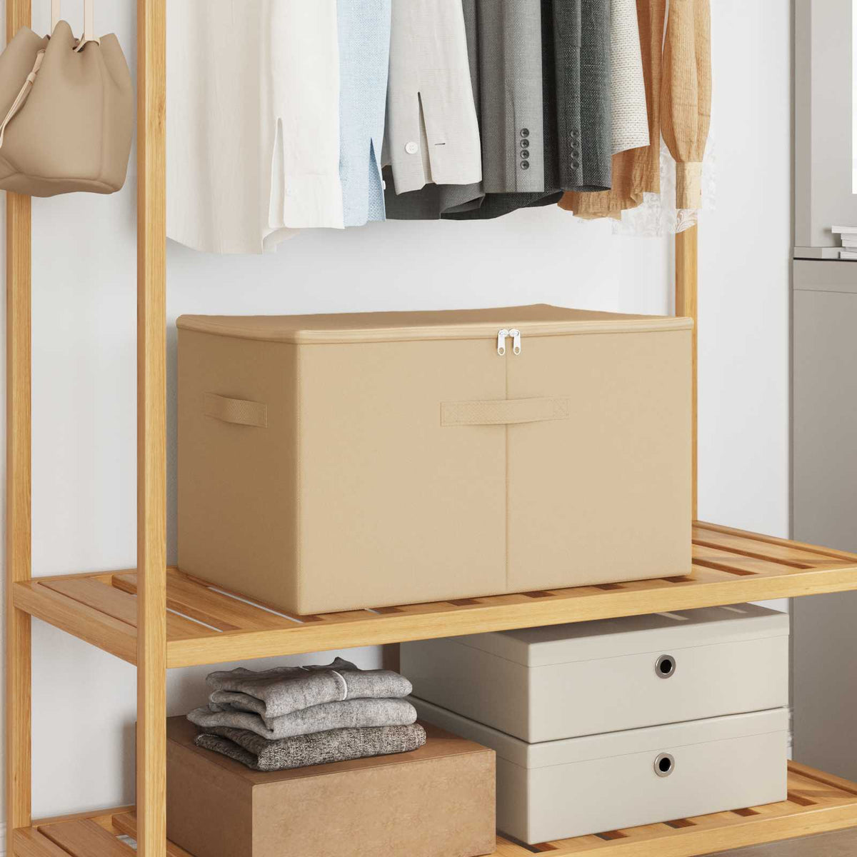 Kutija za spremanje 6 pcs Krem 60 x 43 x 35 cm Netkana tkanina