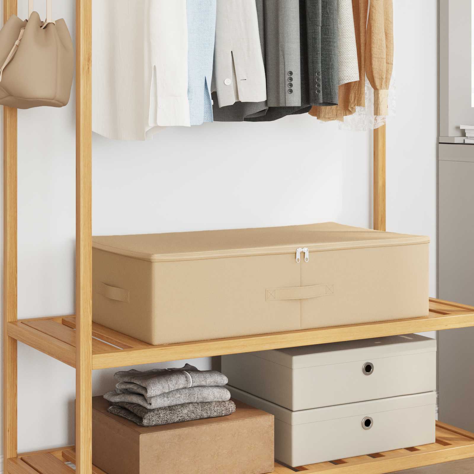 Kutija za spremanje 24 pcs Krem 70 x 40 x 18 cm Netkana tkanina