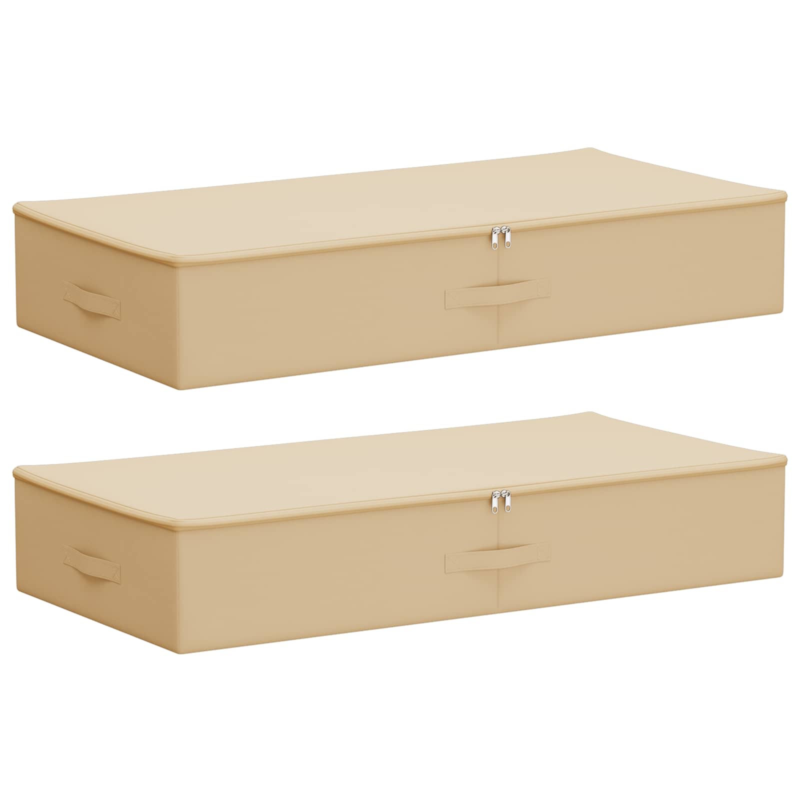 Kutija za spremanje 2 pcs Krem 90 x 48 x 15 cm Netkana tkanina