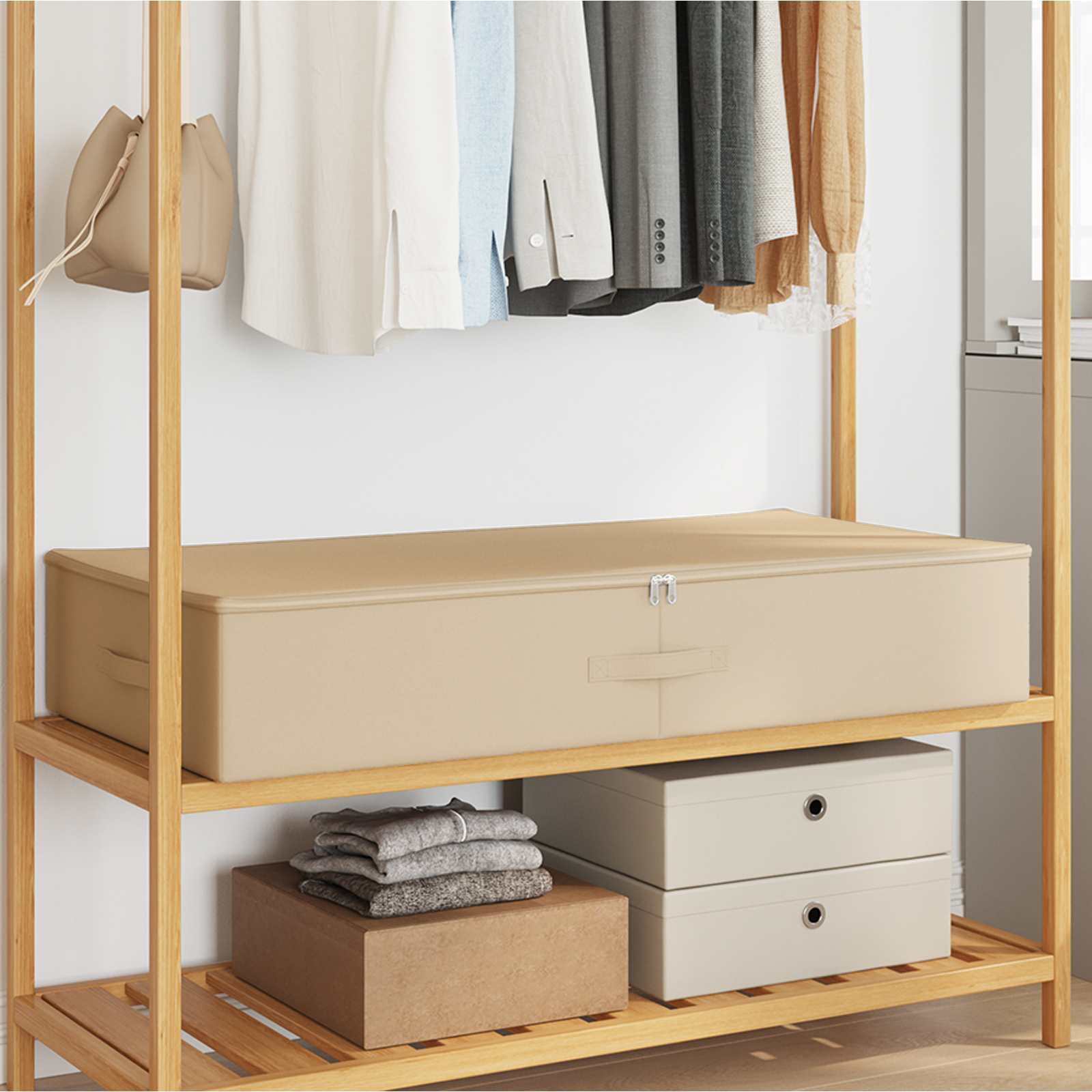 Kutija za spremanje 24 pcs Krem 90 x 48 x 15 cm Netkana tkanina
