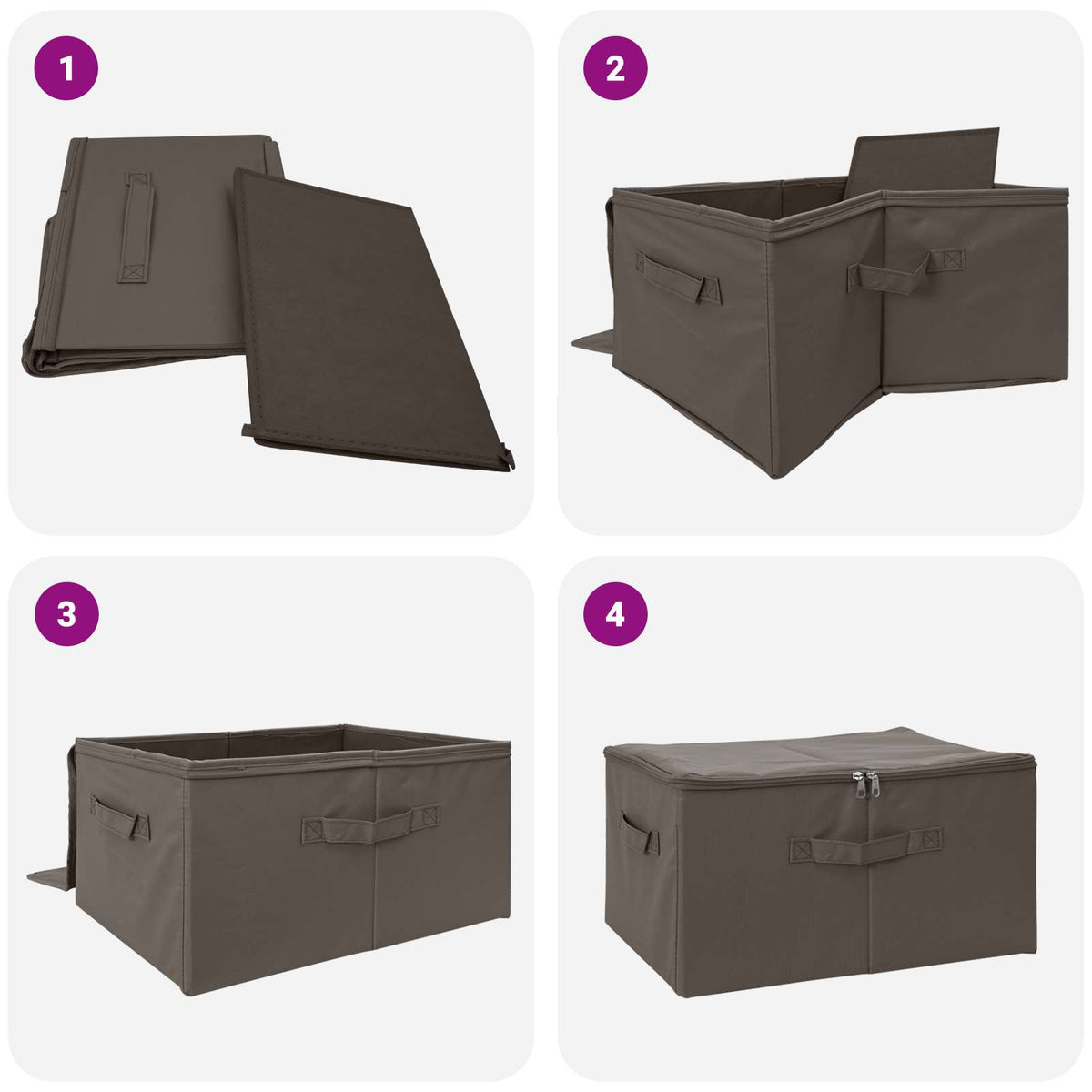 Kutija za spremanje 6 pcs Siva 50 x 30 x 25 cm Netkana tkanina