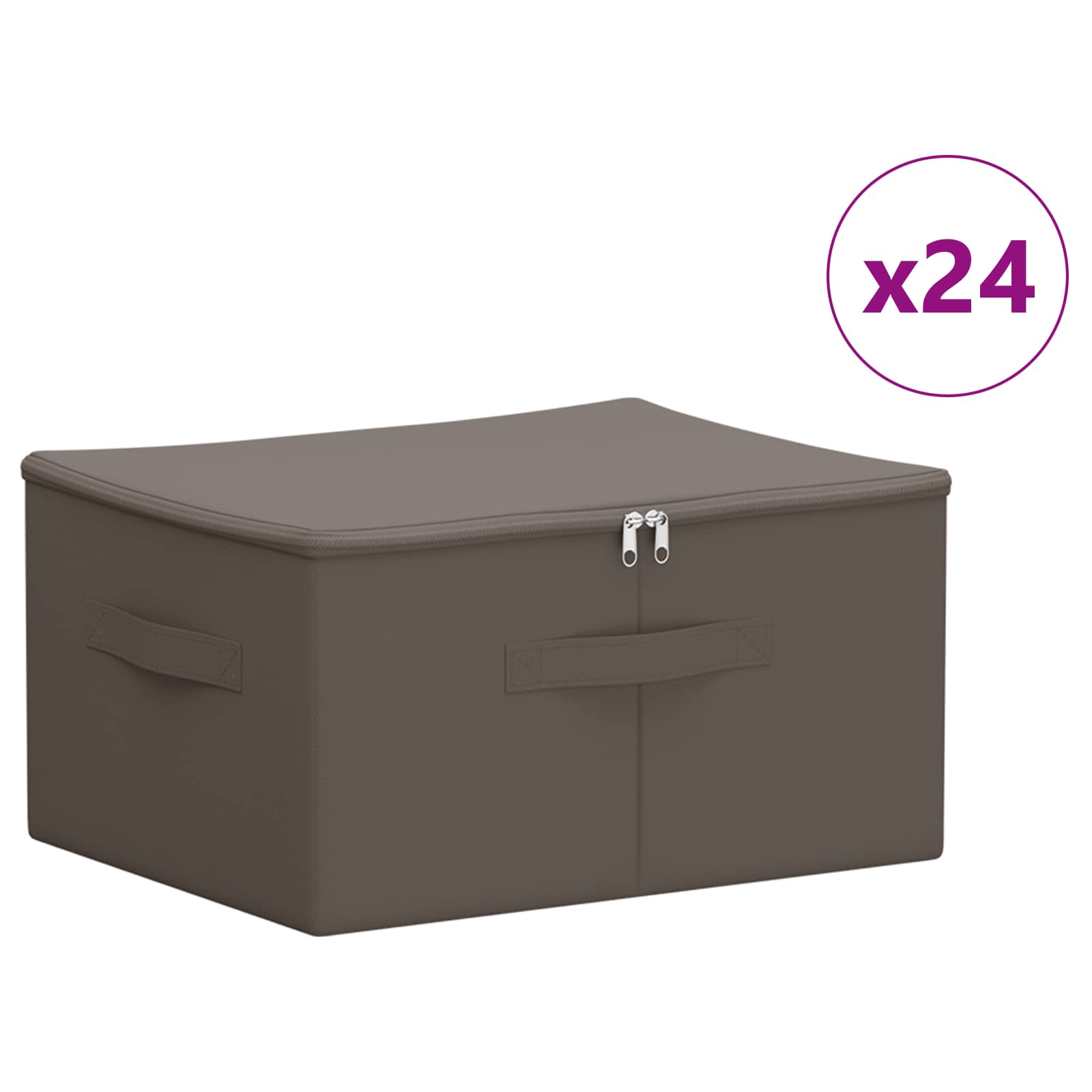 Kutija za spremanje 24 pcs Siva 50 x 30 x 25 cm Netkana tkanina
