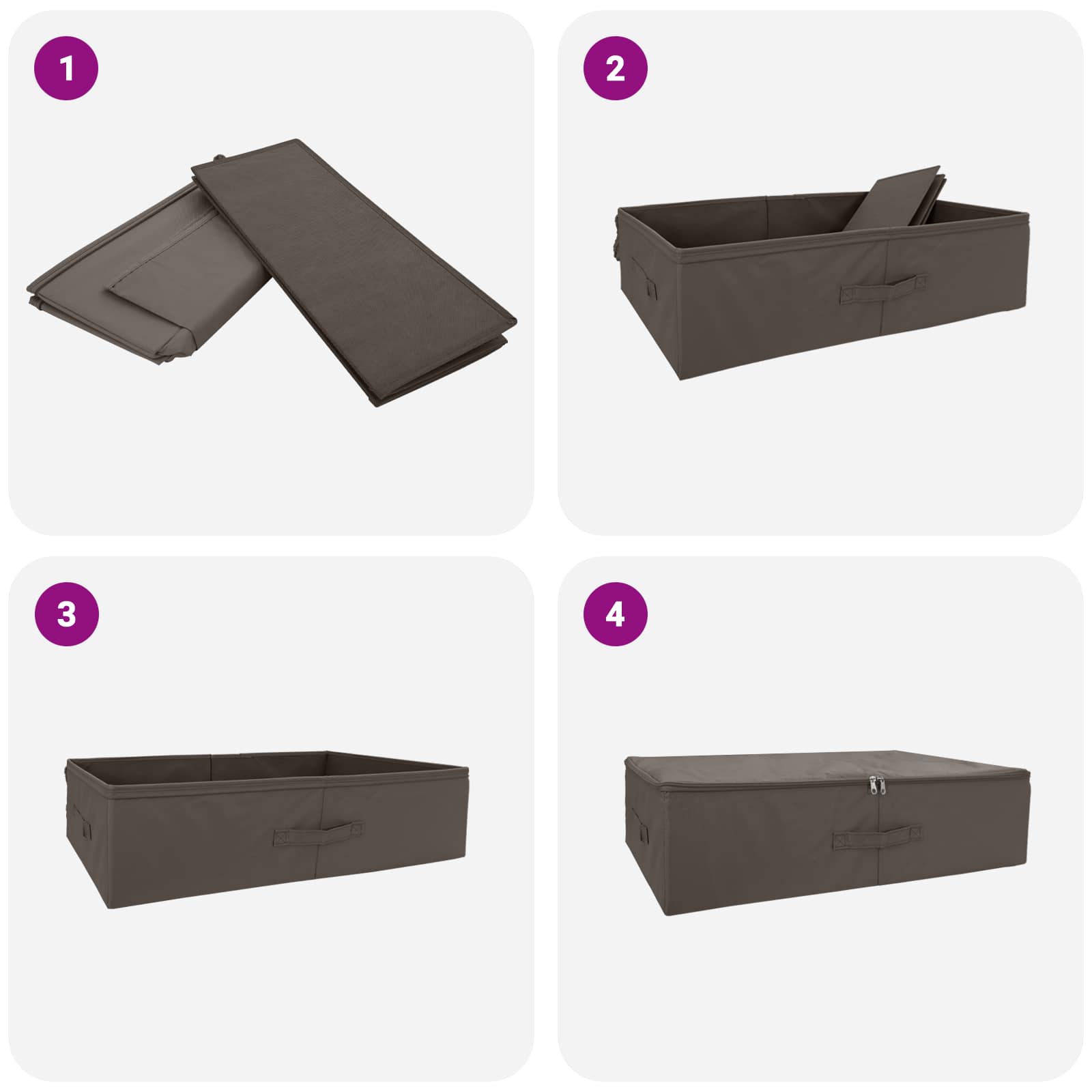 Kutija za spremanje 24 pcs Siva 70 x 40 x 18 cm Netkana tkanina