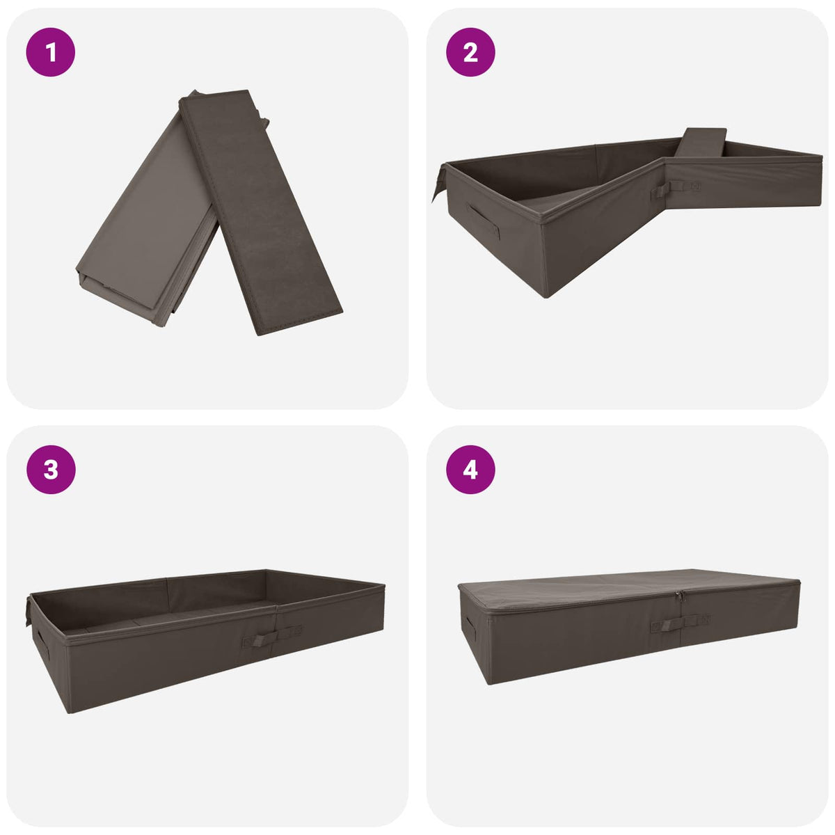 Kutija za spremanje 24 pcs Siva 100 x 50 x 18 cm
