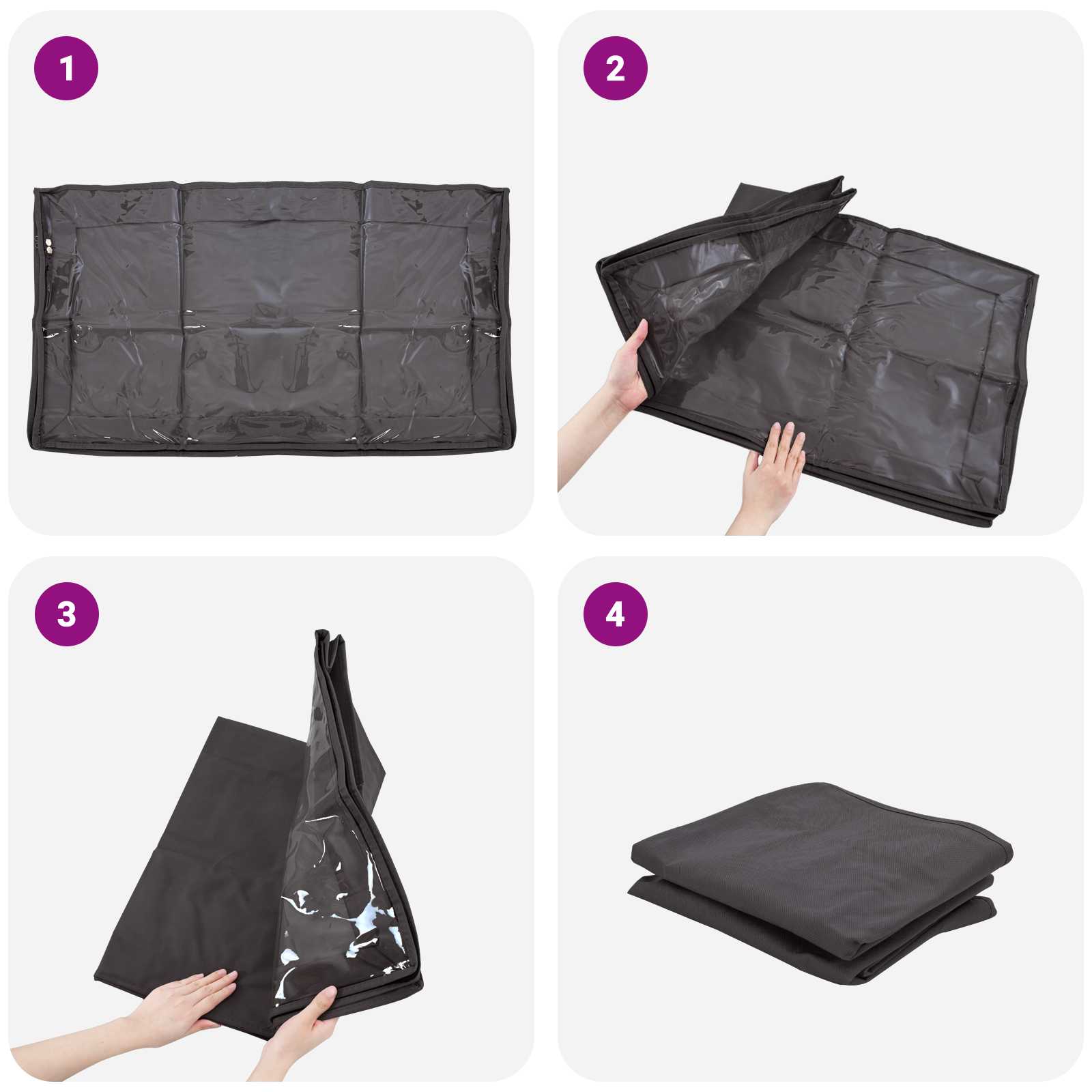 Kutija za pohranu s prozirnim prozorom na vrhu 2 pcs Antracit