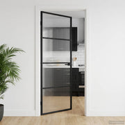 Vrata za dom 83 x 201,5 x 3,5 cm Aluminij i kaljeno staklo