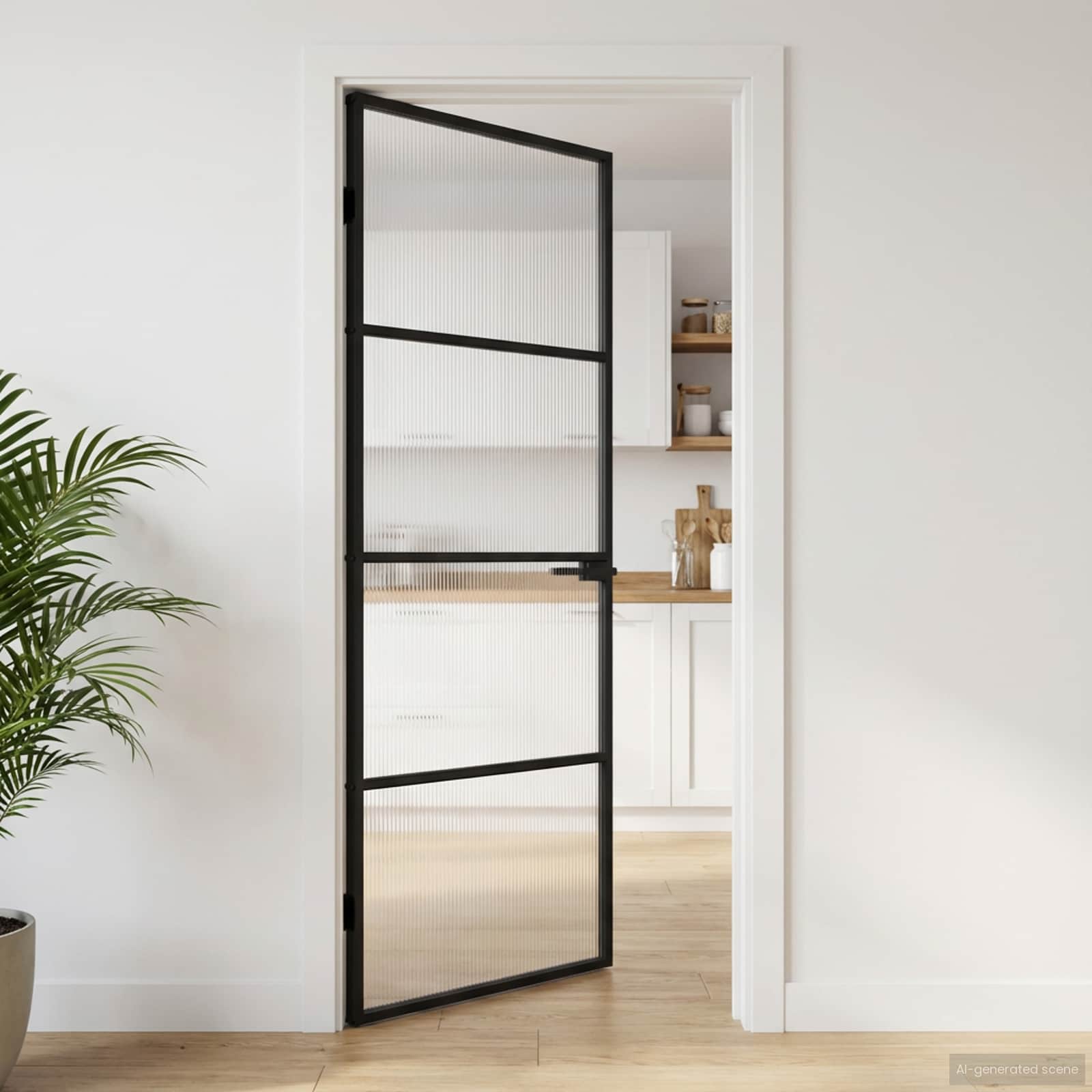 Vrata za dom 83 x 201,5 x 3,5 cm Aluminij i kaljeno staklo