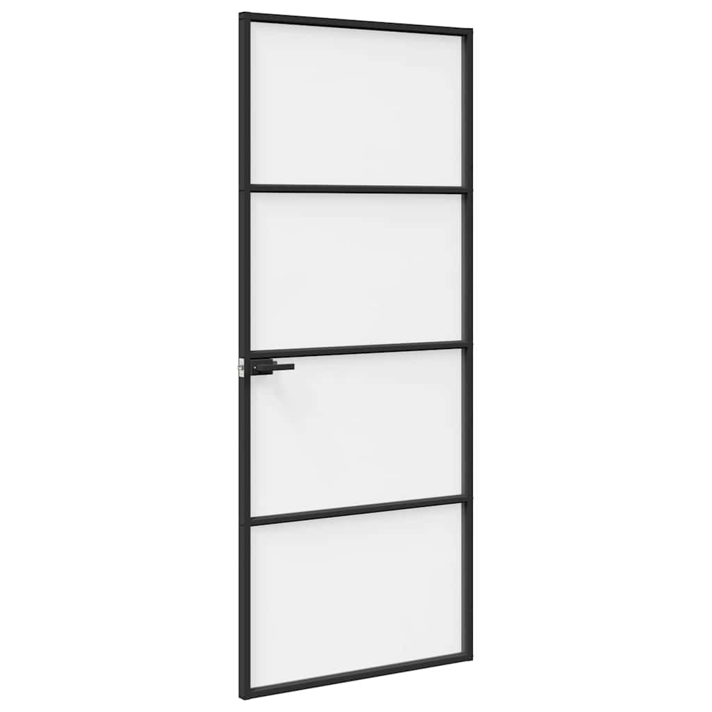 Vrata za dom 83 x 201,5 x 3,5 cm Aluminij i kaljeno staklo