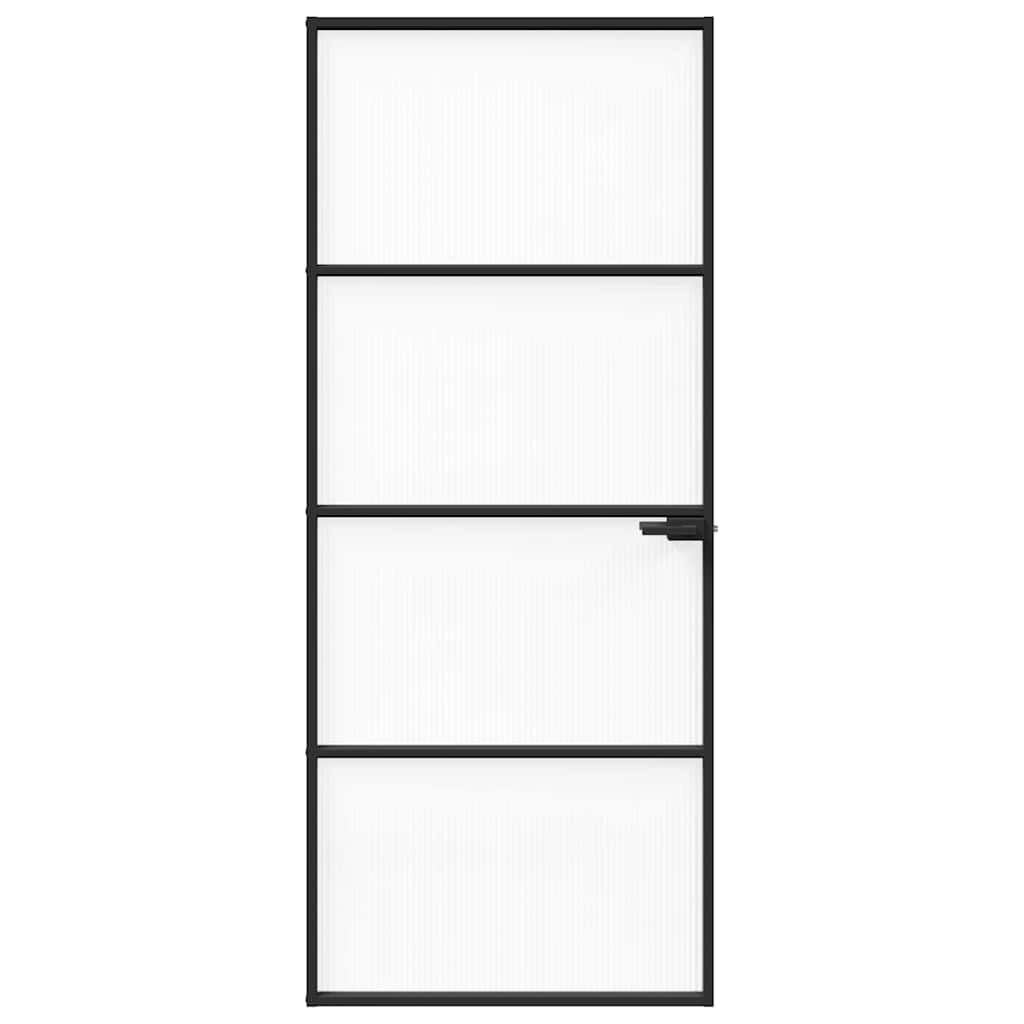 Vrata za dom 83 x 201,5 x 3,5 cm Aluminij i kaljeno staklo