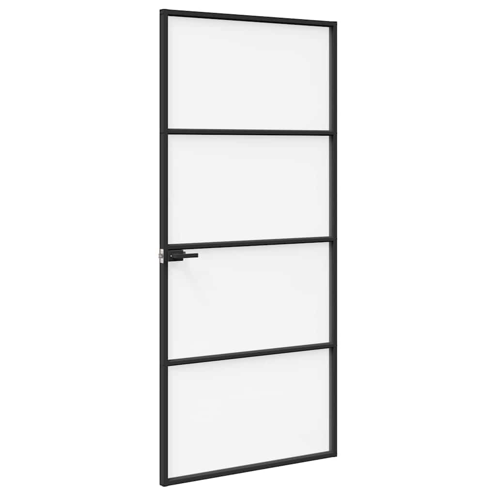 Vrata za dom 93 x 201,5 x 3,5 cm Aluminij i kaljeno staklo