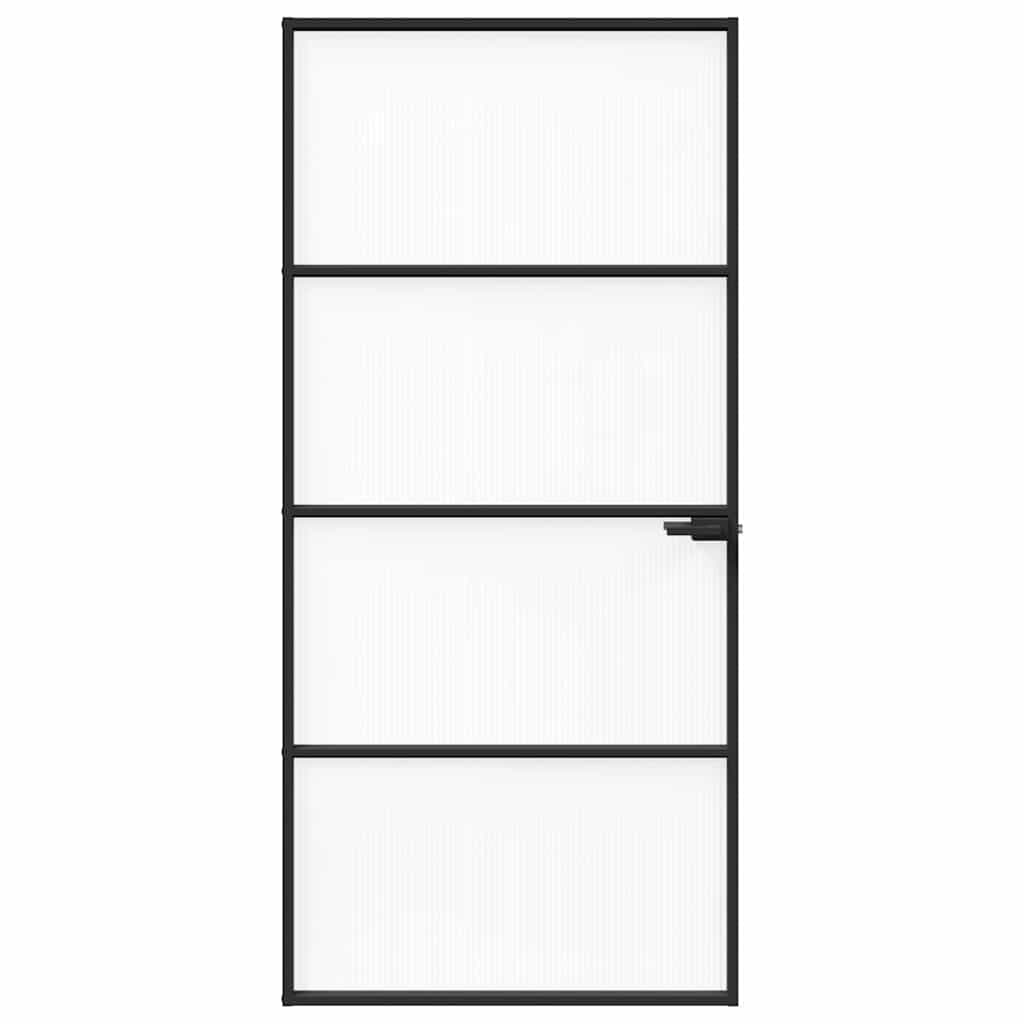 Vrata za dom 93 x 201,5 x 3,5 cm Aluminij i kaljeno staklo