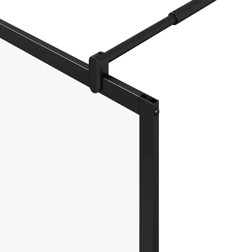 Zid za walk-in tuš Crna 80 x 195 x 0.5 cm Staklo i aluminij