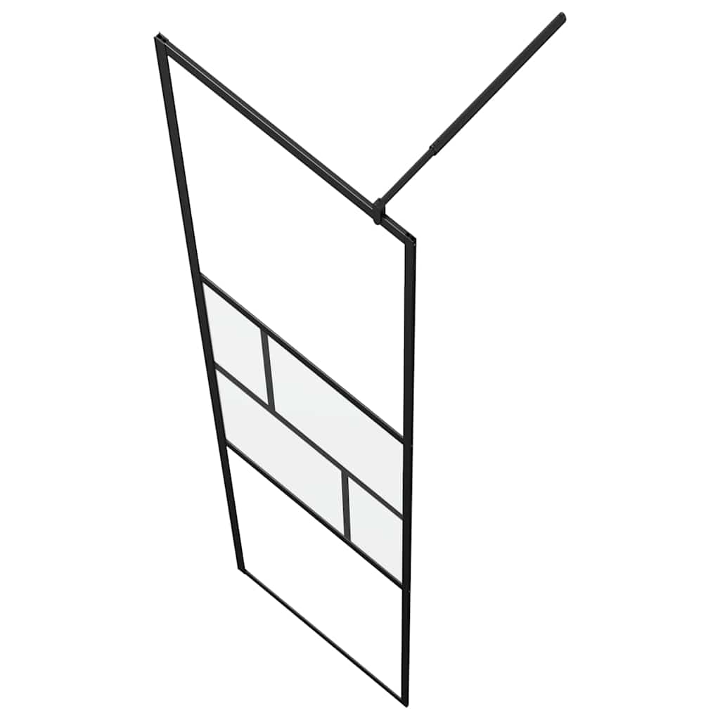Zid za walk-in tuš Crna 80 x 195 x 0.5 cm Staklo i aluminij