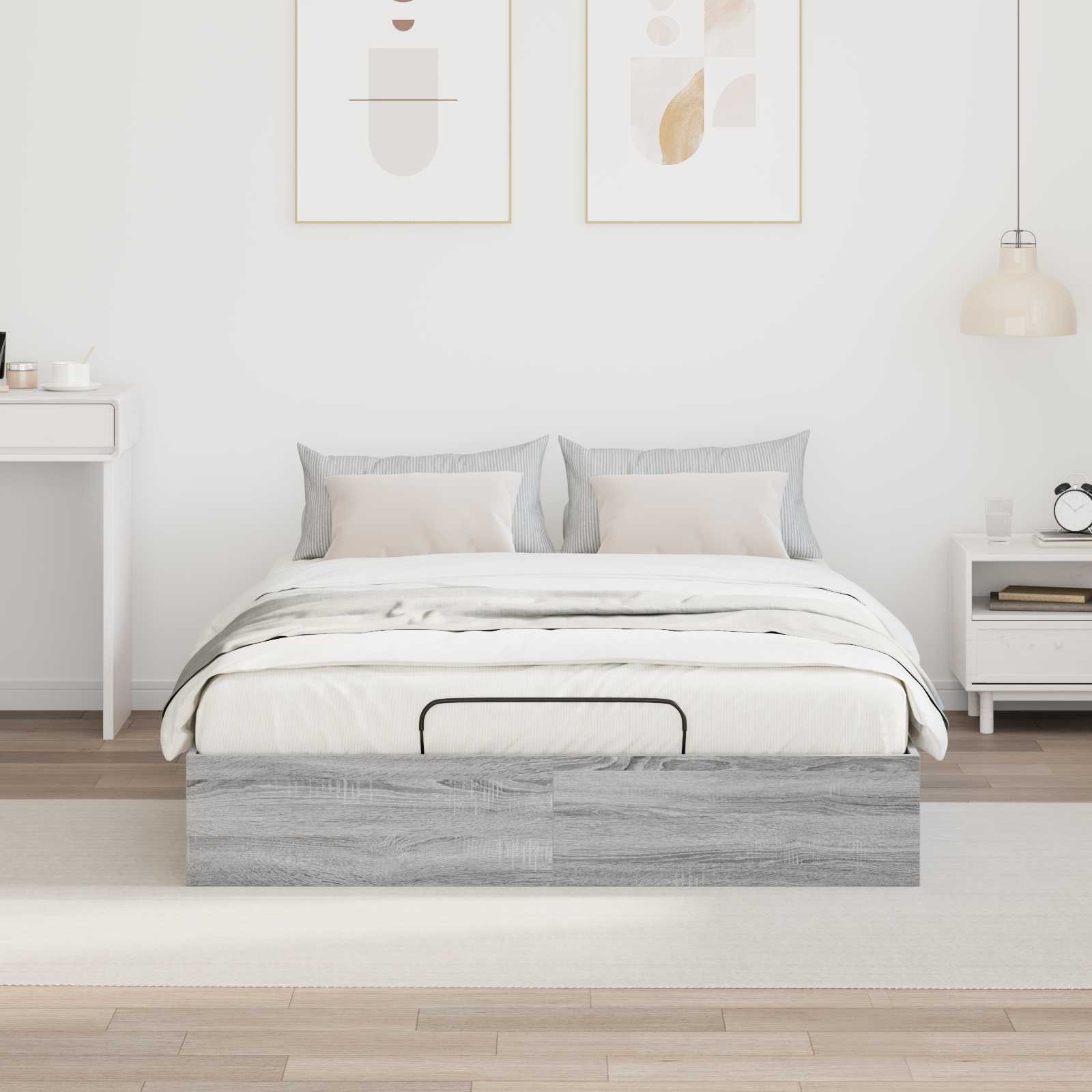 Otomanski krevet s pohranom Sivi Sonoma 203 x 120 x 25 cm
