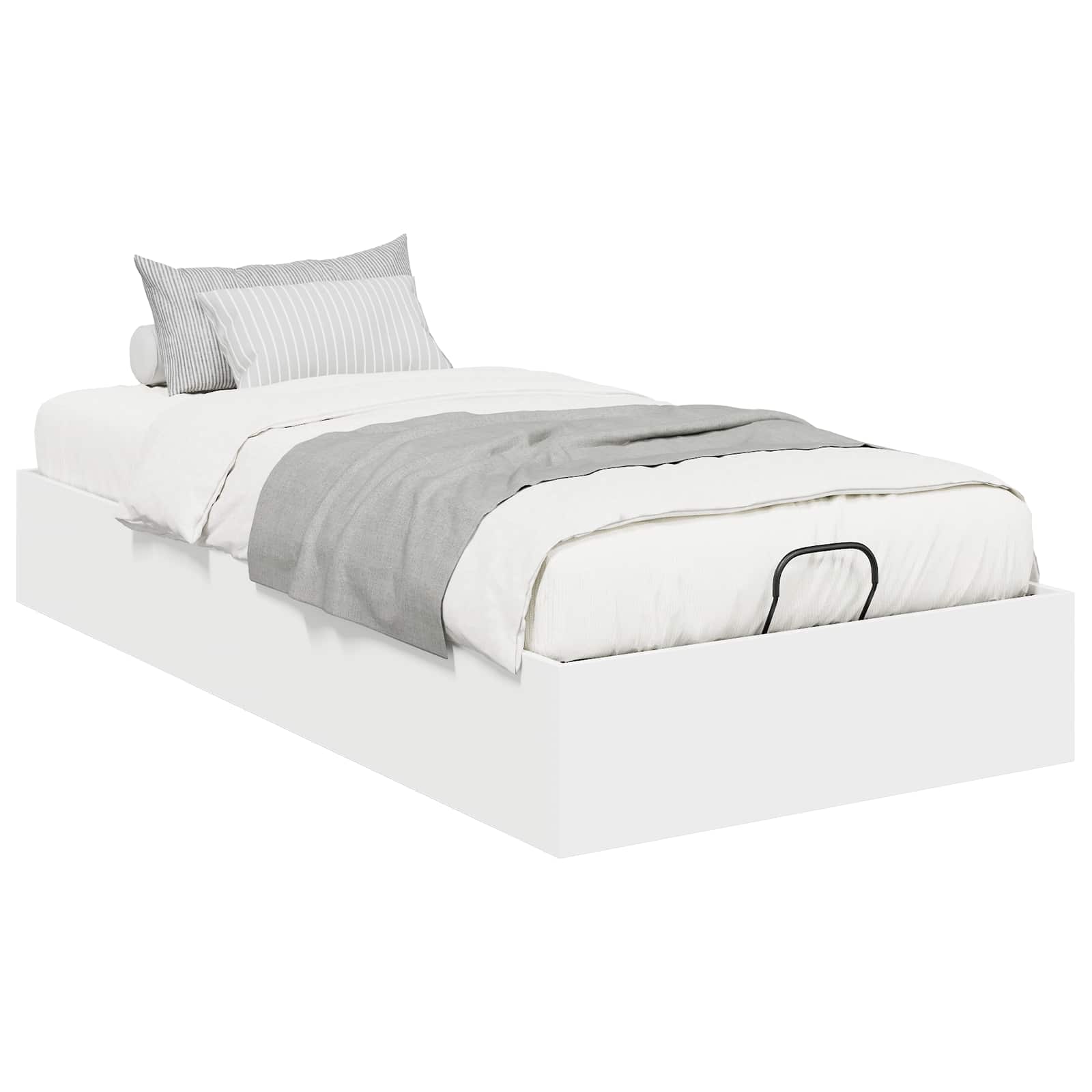 Otomanski krevet Bijeli 203 x 100 x 25 cm Konstrukcijsko drvo