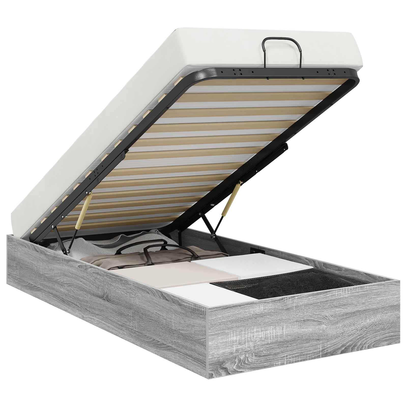 Otomanski krevet s pohranom Sivi Sonoma 203 x 90 x 25 cm