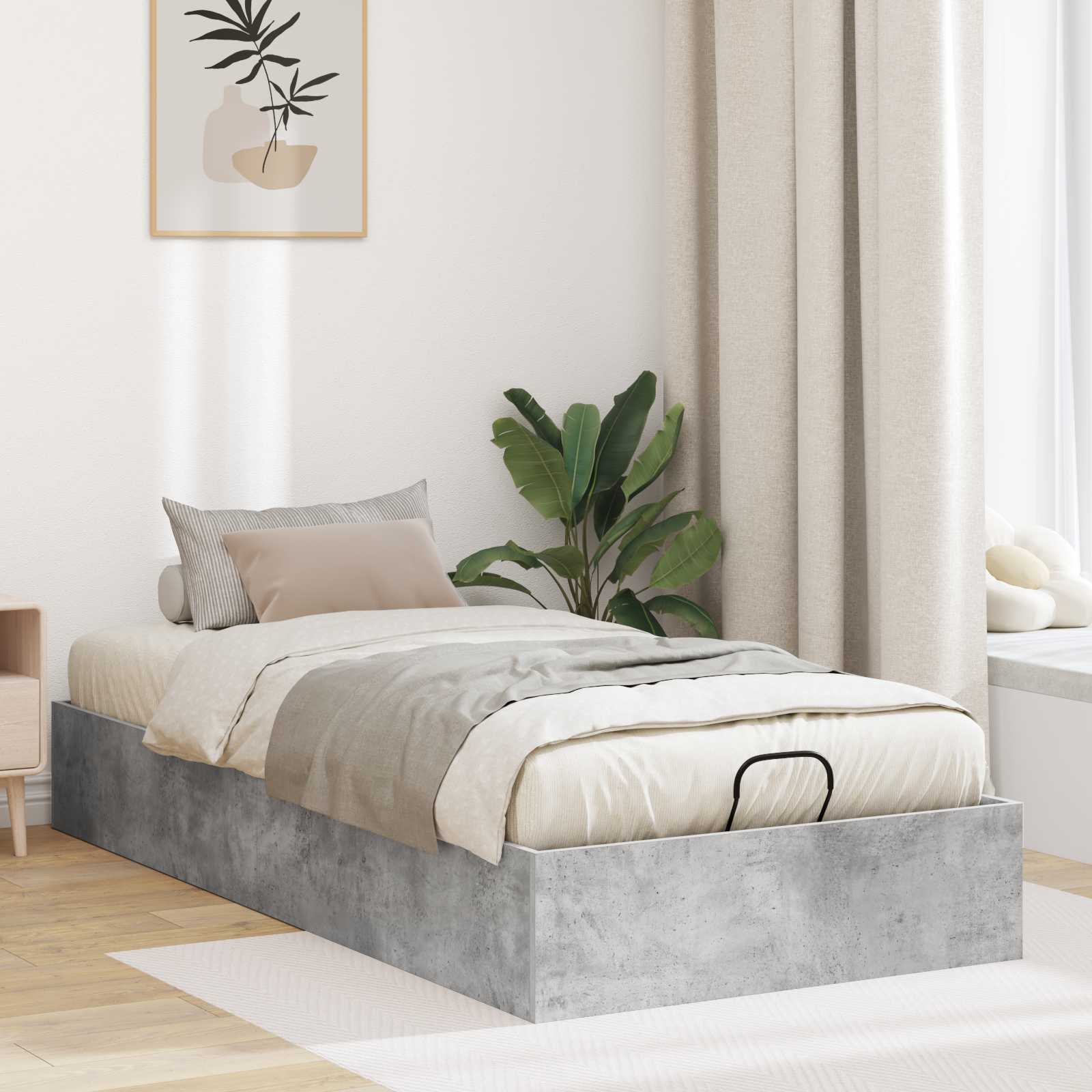 Otomanski krevet s pohranom Betonsko Siva 75,5 x 190 cm