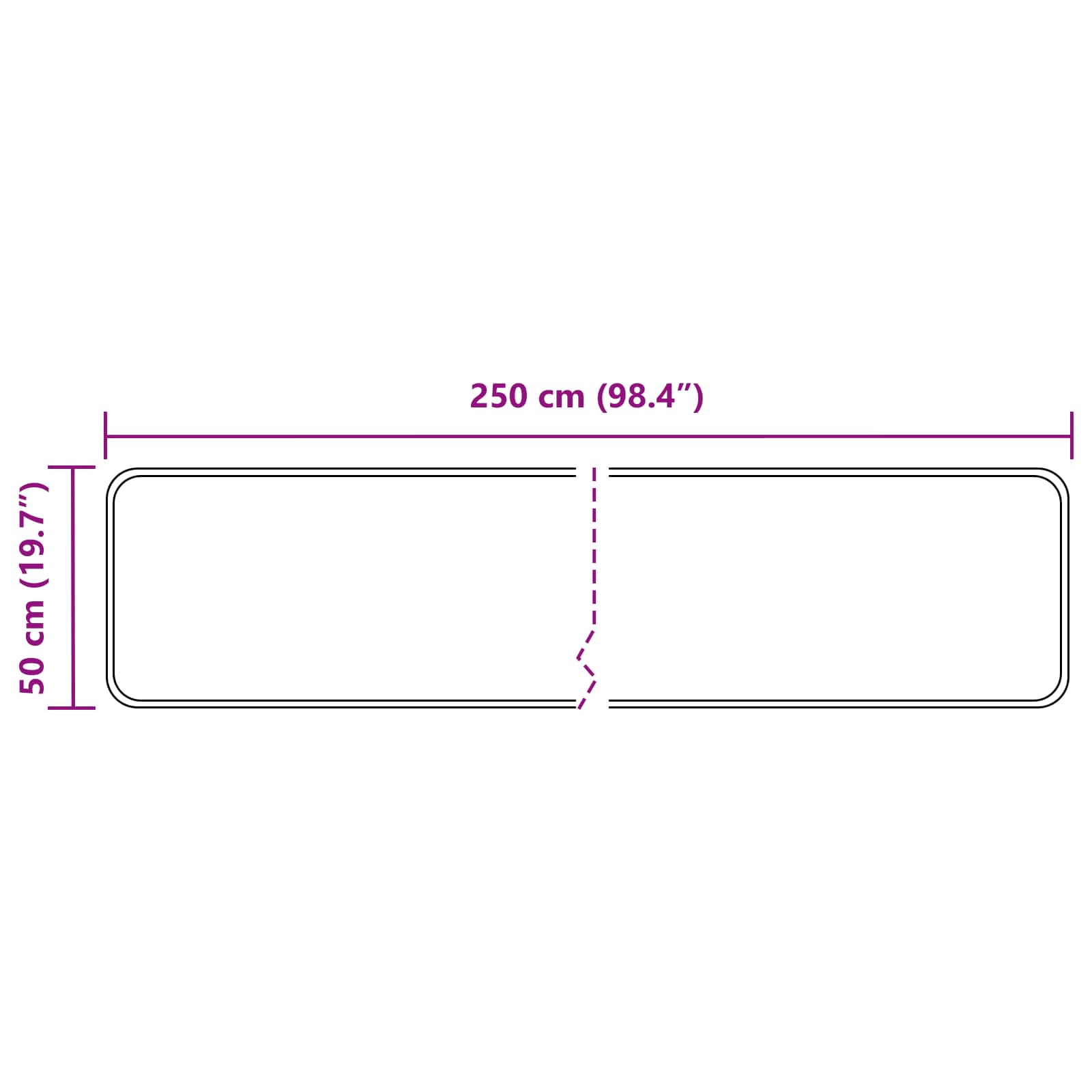 Traka za tepih MARSA Crna 50 x 250 cm Poliester i PVC
