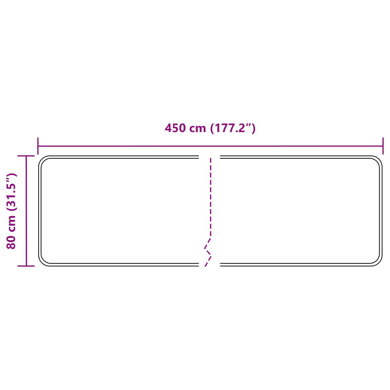 Traka za tepih MARSA Crna 80 x 450 cm Poliester i PVC