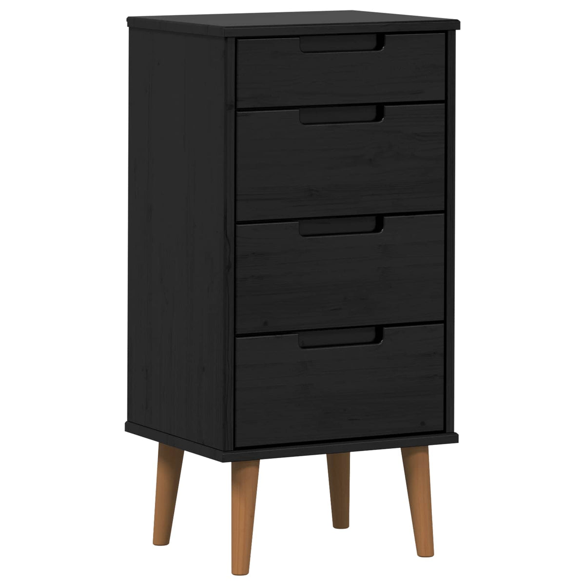 Komoda MOLDE Crna 40 x 35 x 82 cm Masivna borovina