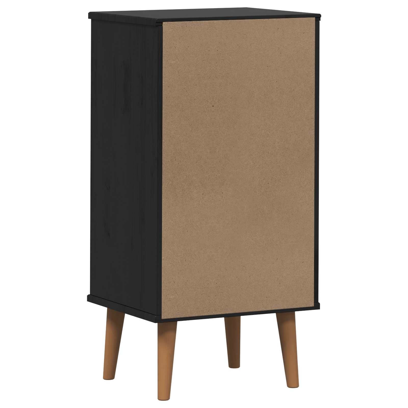 Komoda MOLDE Crna 40 x 35 x 82 cm Masivna borovina