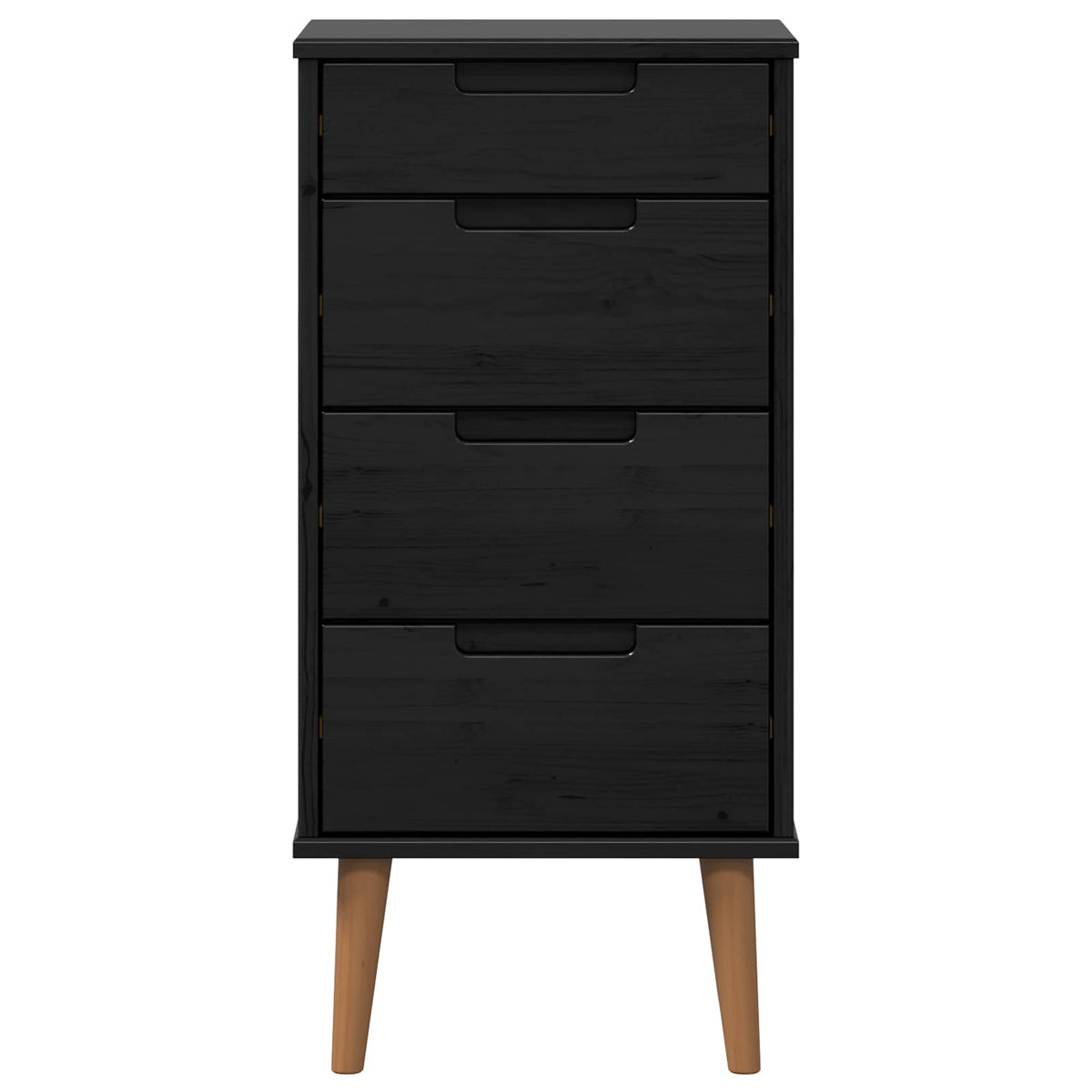 Komoda MOLDE Crna 40 x 35 x 82 cm Masivna borovina