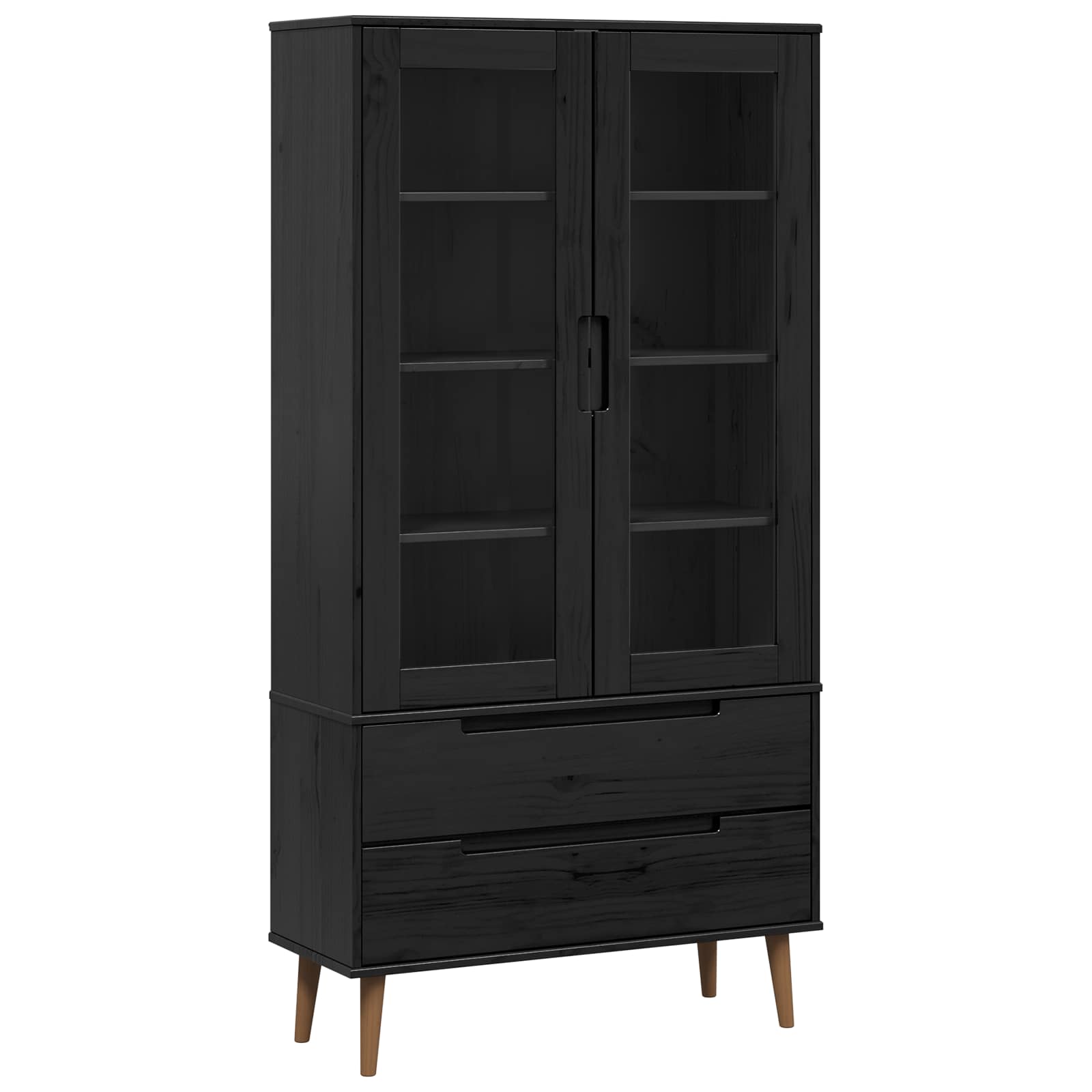 Vitrinski ormar od stakla Crna 90 x 35 x 175 cm