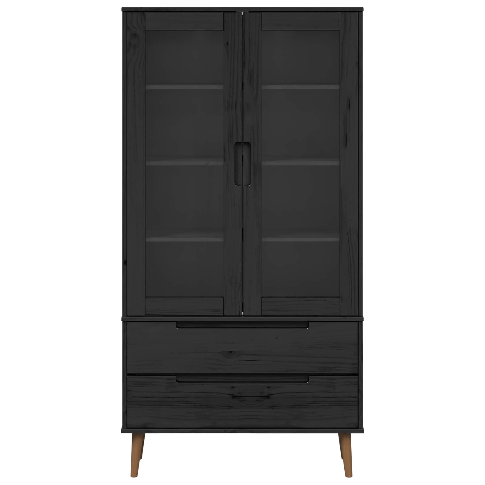 Vitrinski ormar od stakla Crna 90 x 35 x 175 cm