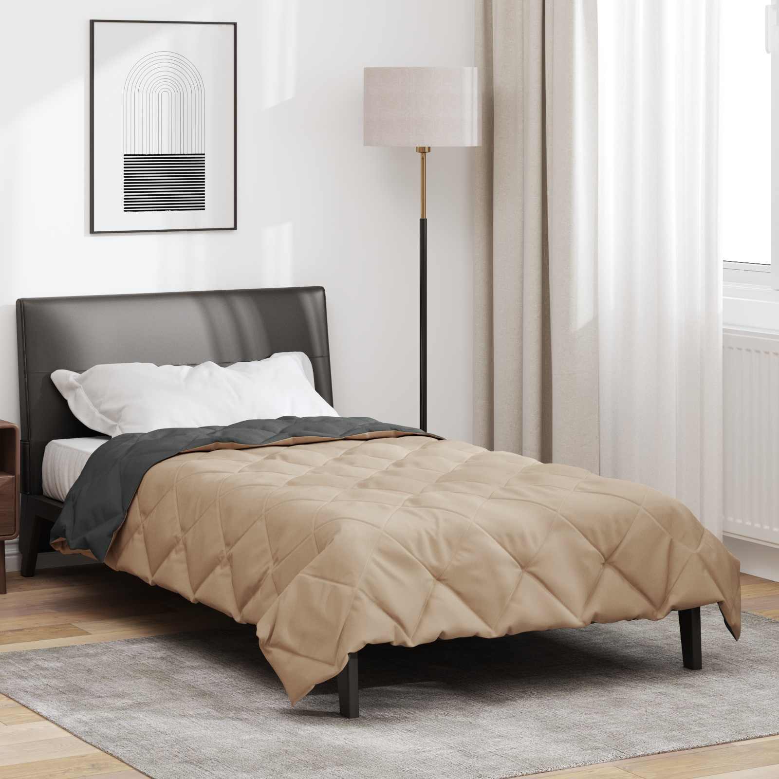 Ljetni pokrivač Antracit i taupe 220 x 155 cm Mikrovlakna