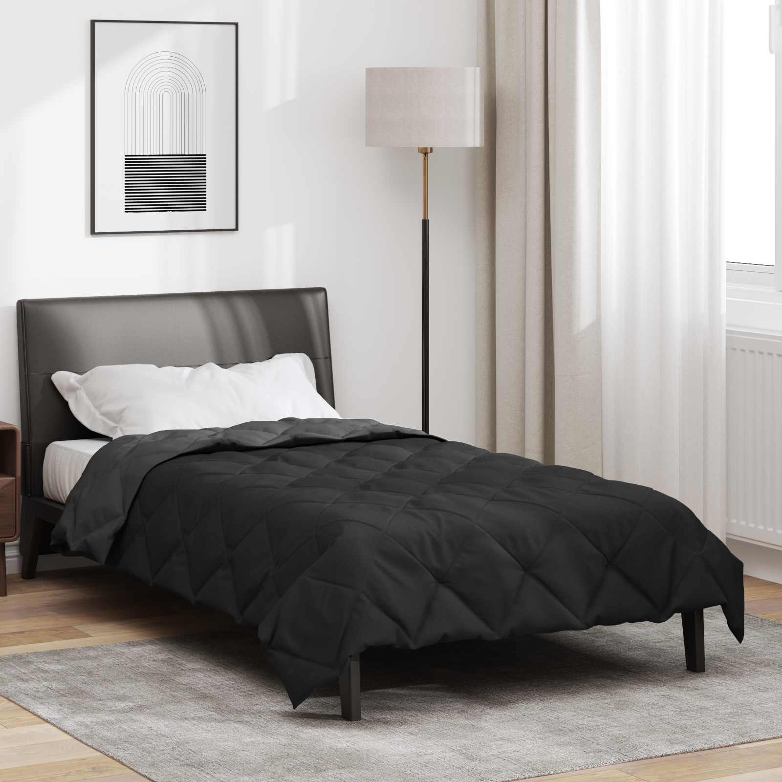 Ljetni pokrivač Crna i antracit 220 x 135 cm Mikrovlakna