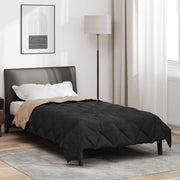 Ljetni pokrivač Crna i taupe 220 x 155 cm Mikrovlakna