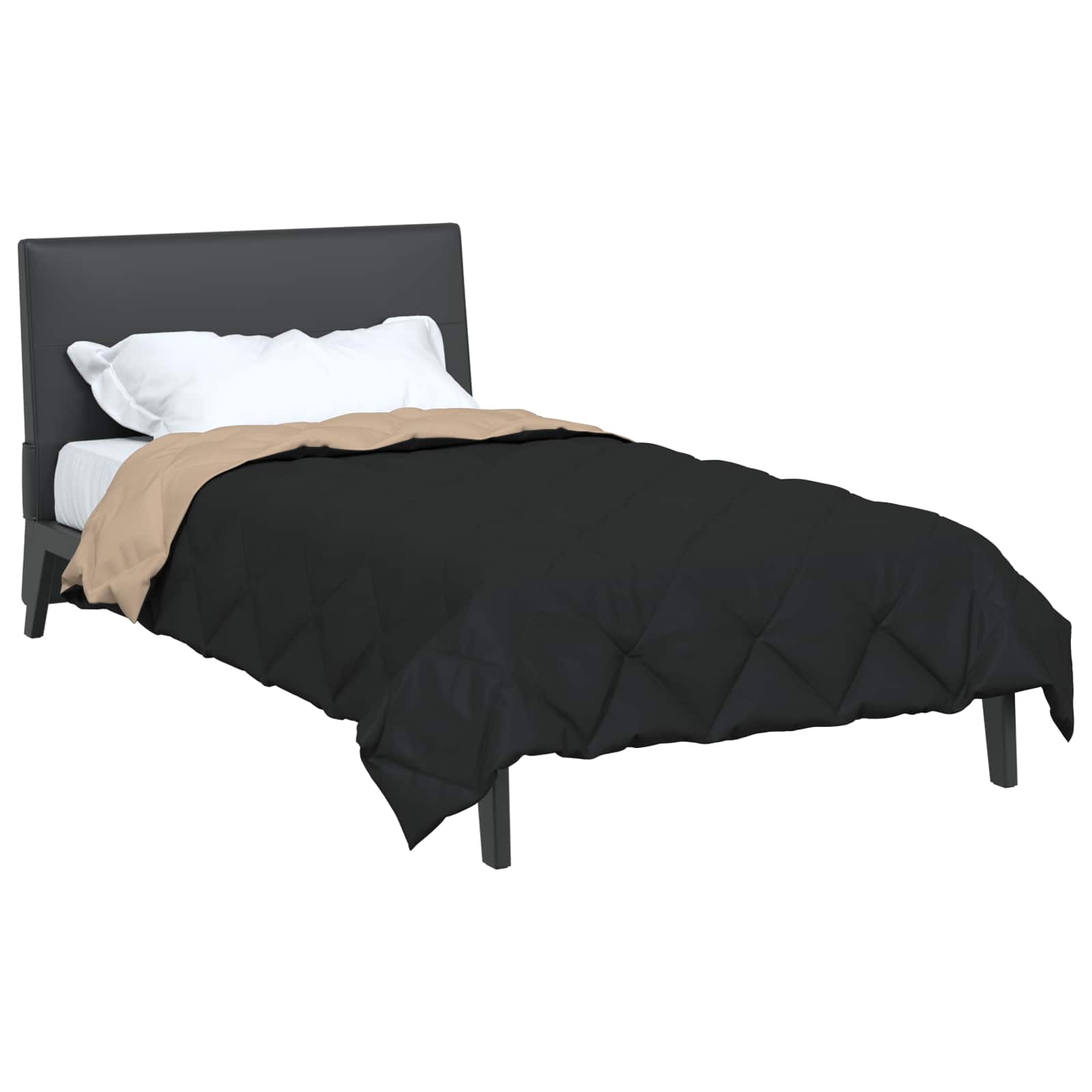 Ljetni pokrivač Crna i taupe 220 x 155 cm Mikrovlakna