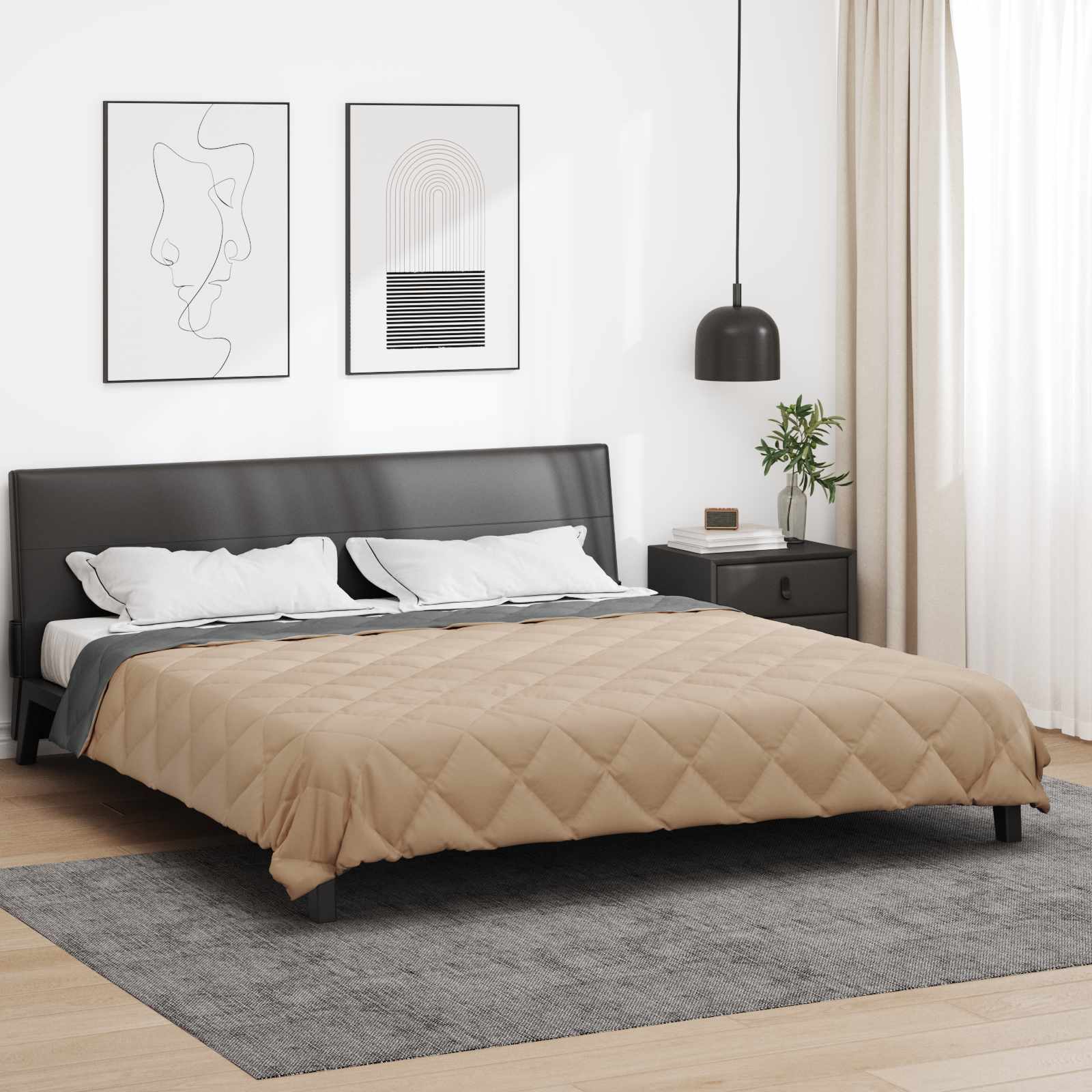 Puni pokrivač za cijelu godinu Antracit i taupe 200 x 200 cm