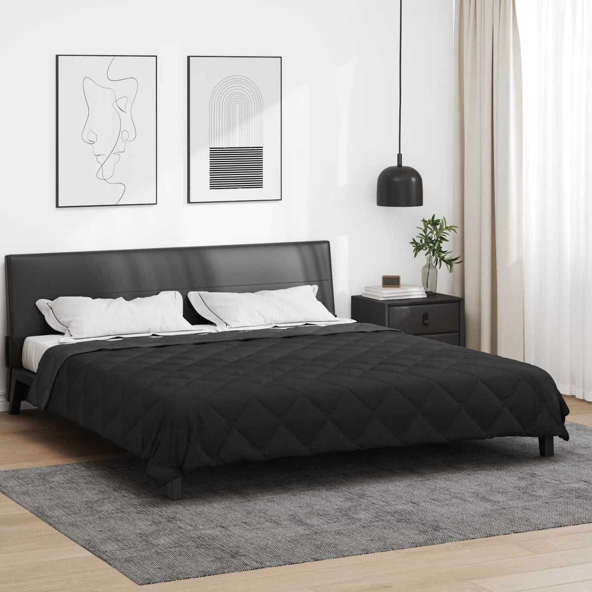 Puni pokrivač za cijelu godinu Crna i antracit 220 x 200 cm