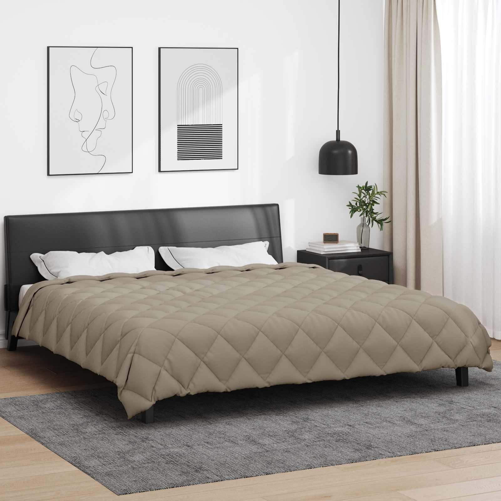 Zimska pokrivača Svijetlo siva 220 x 240 cm Mikrovlakna