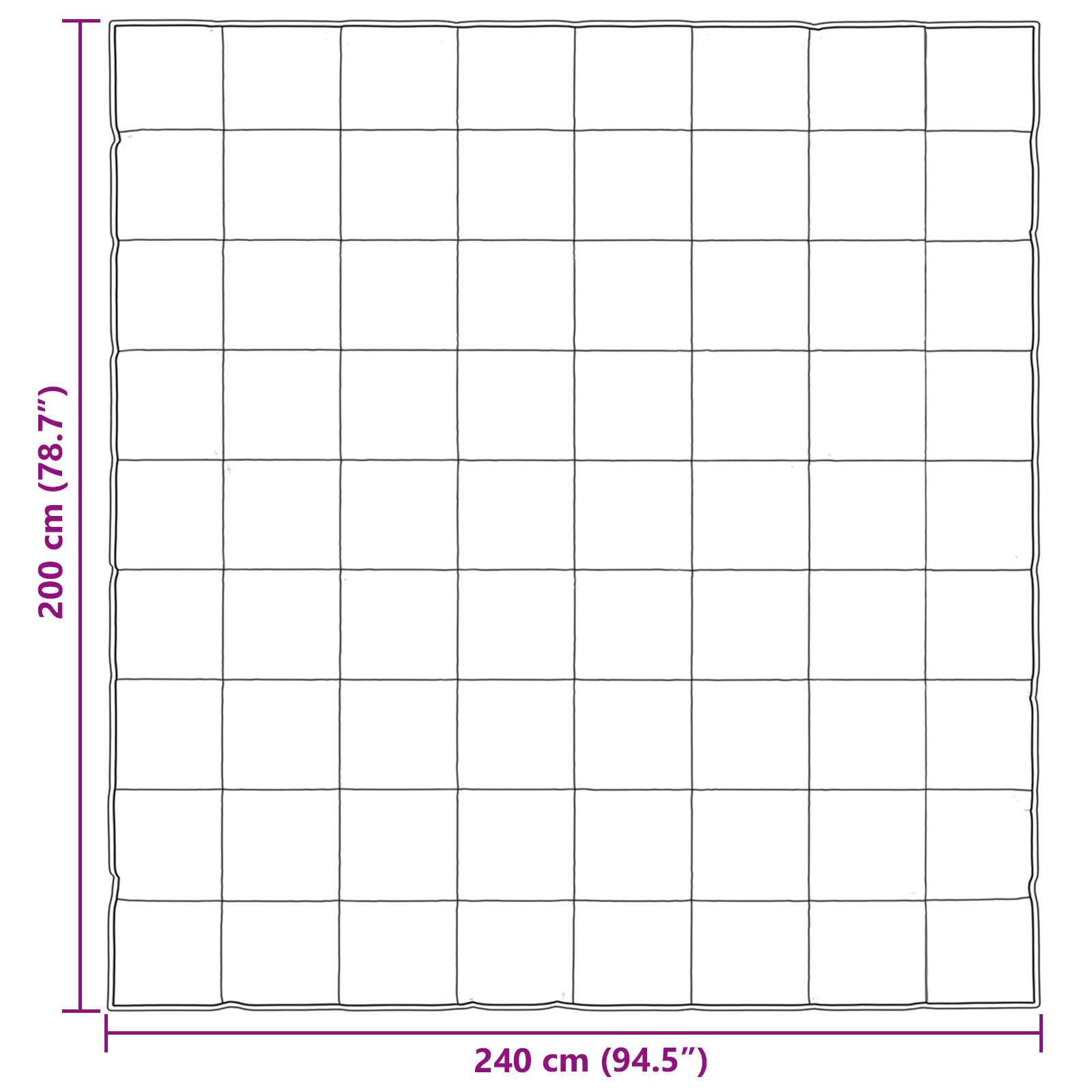 Puni pokrivač za cijelu godinu Crna 200 x 240 cm