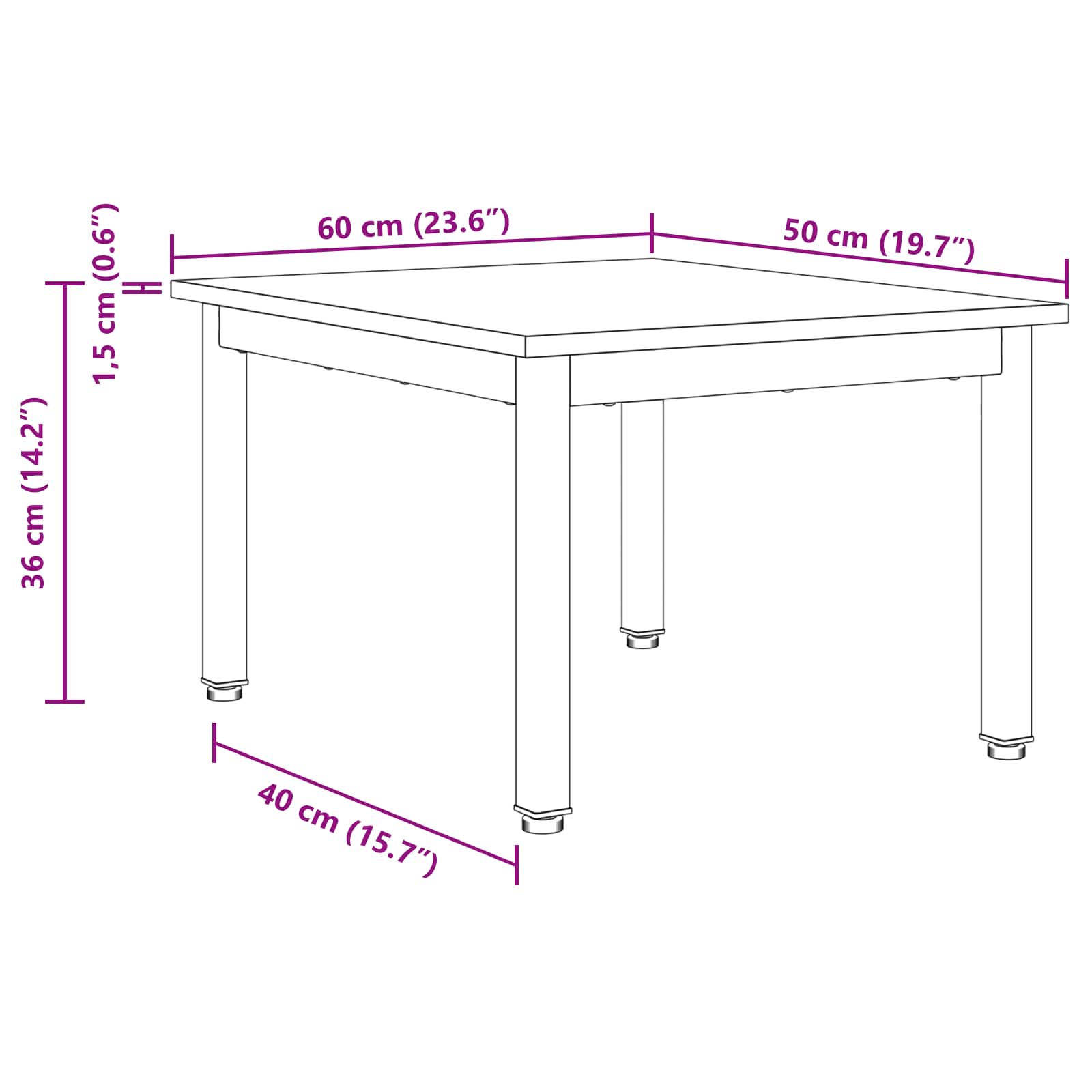 Kava Stol Siva Sonoma 60 x 50 x 36 cm Konstruirano drvo