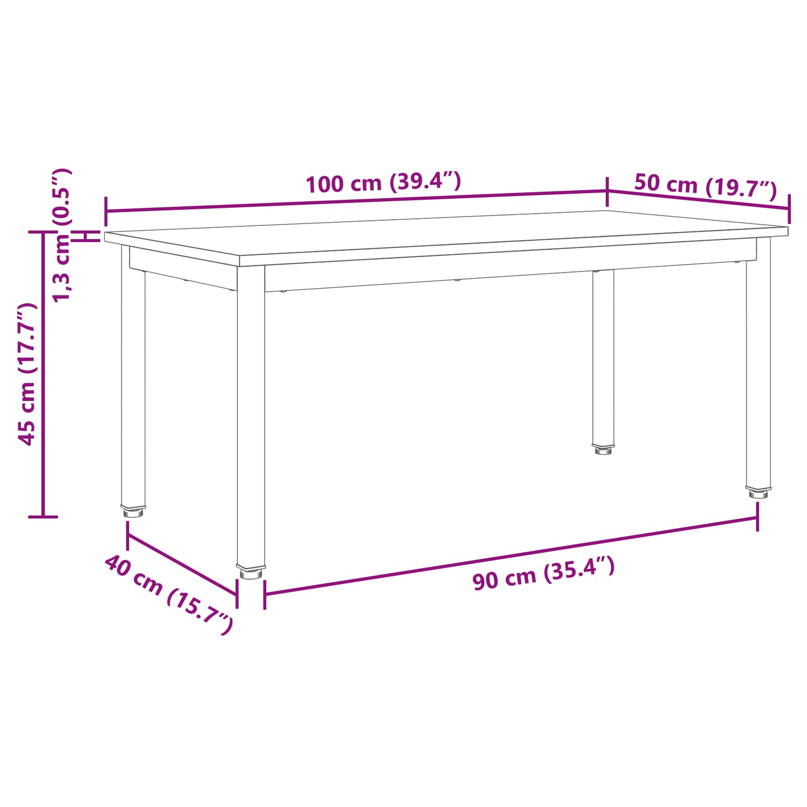 Kava Stol Dimni hrast 100 x 50 x 45 cm Konstruirano drvo