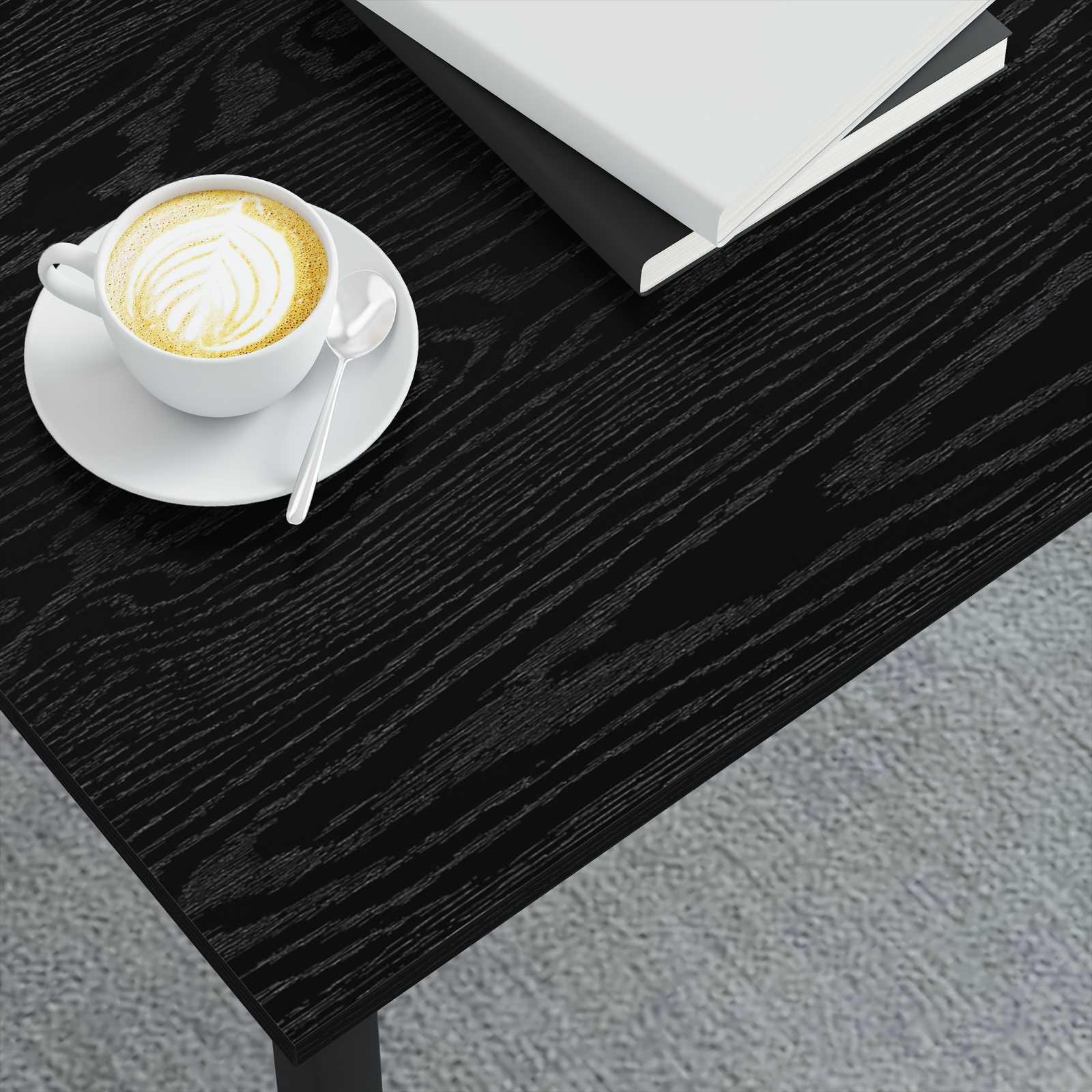 Kava Stol Crni hrast 100 x 100 x 45 cm Konstruirano drvo