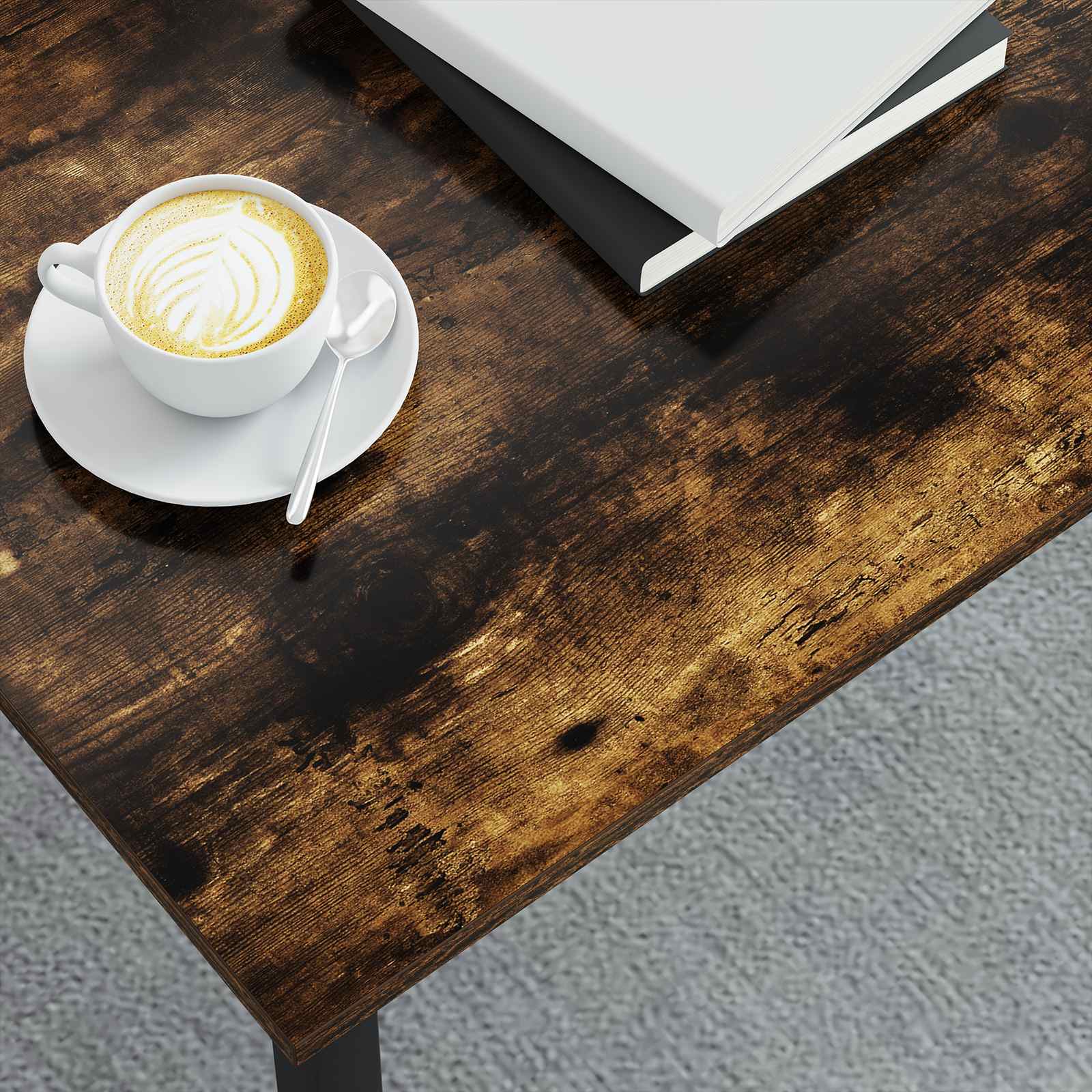Kava Stol Dimni hrast 100 x 100 x 45 cm Konstruirano drvo