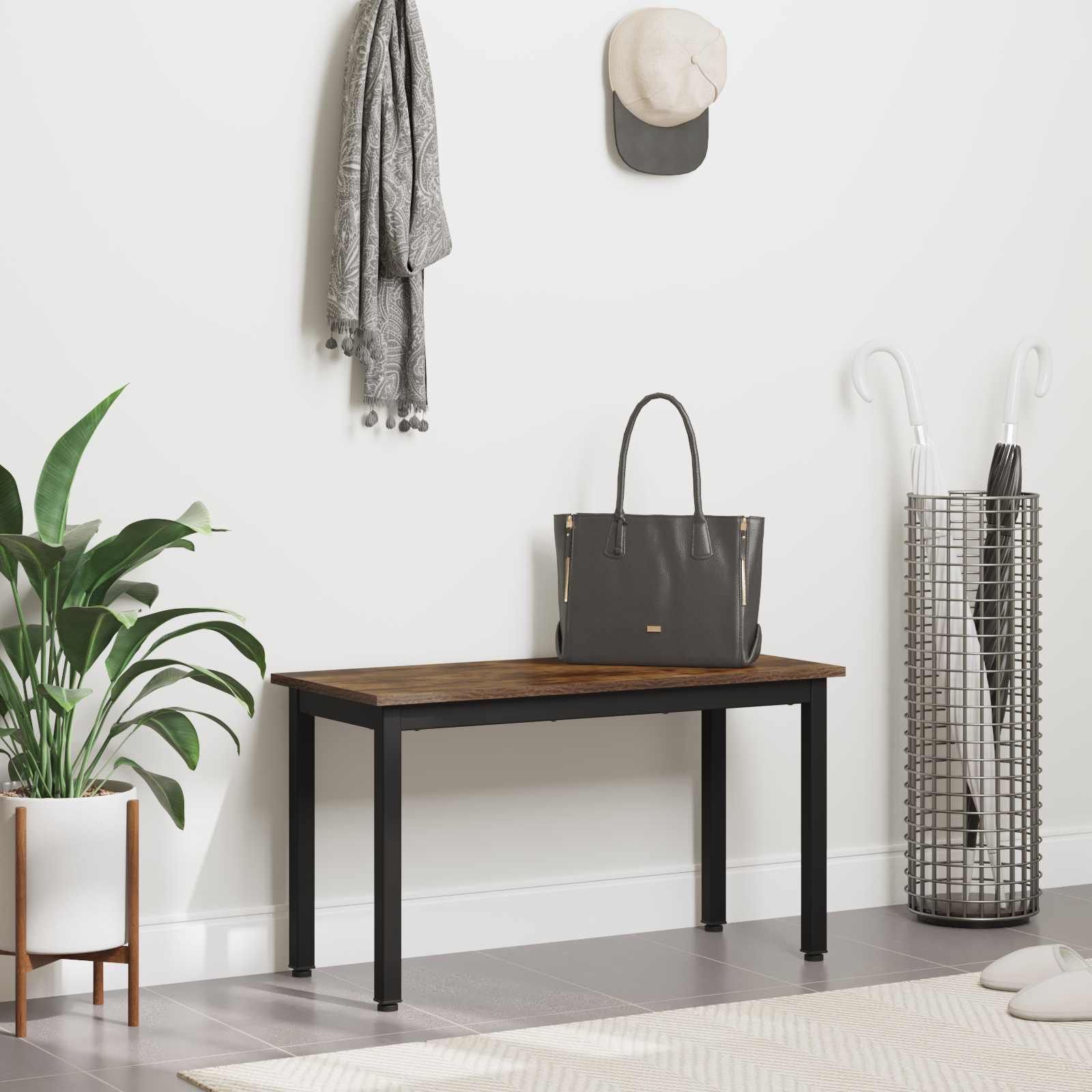klupa Dimni hrast 80 x 35 x 45 cm Konstruirano drvo