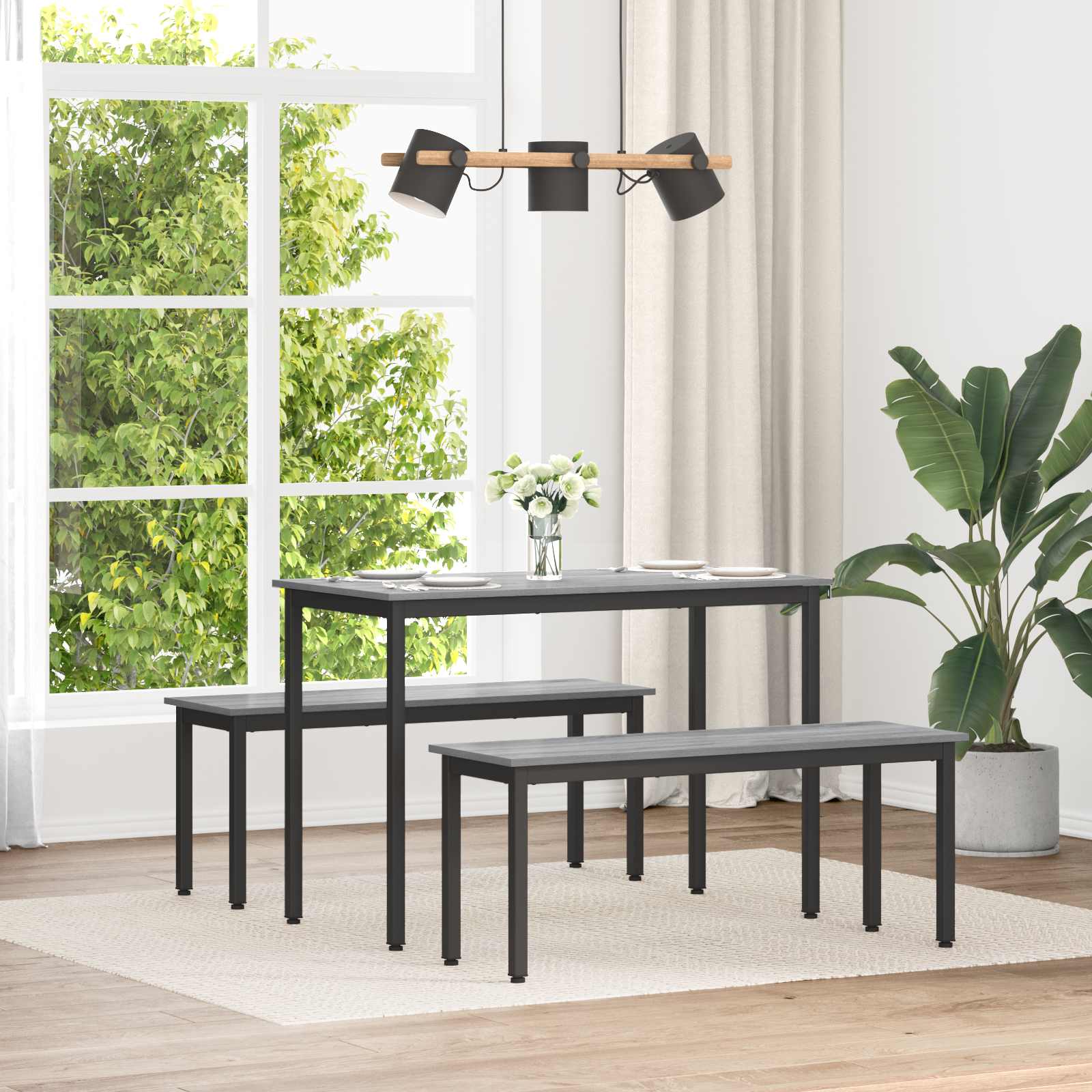 klupa Siva Sonoma 110 x 35 x 45 cm Konstruirano drvo