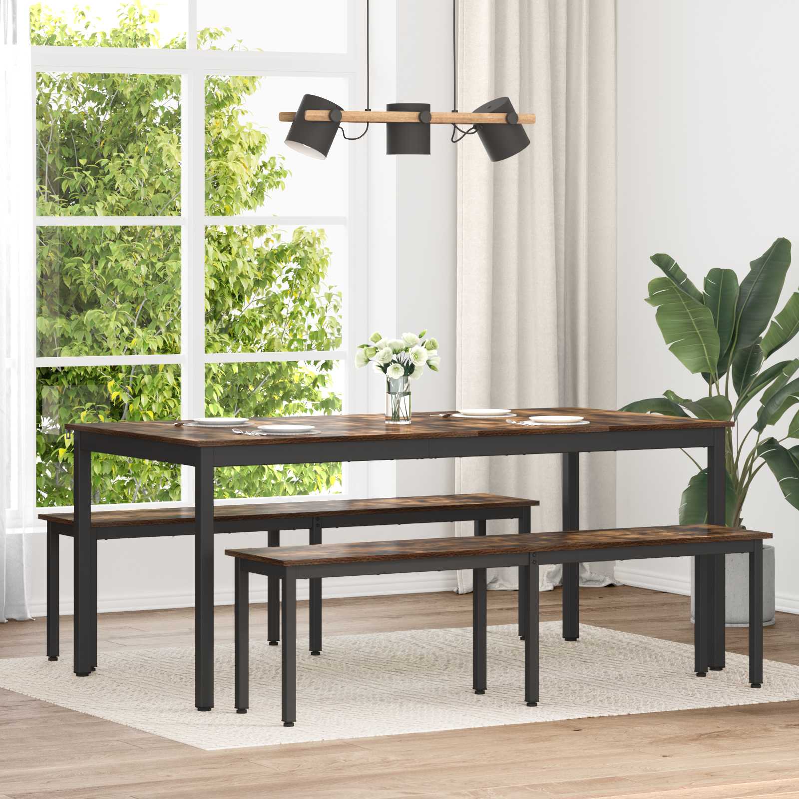 klupa Dimni hrast 160 x 35 x 45 cm Konstruirano drvo
