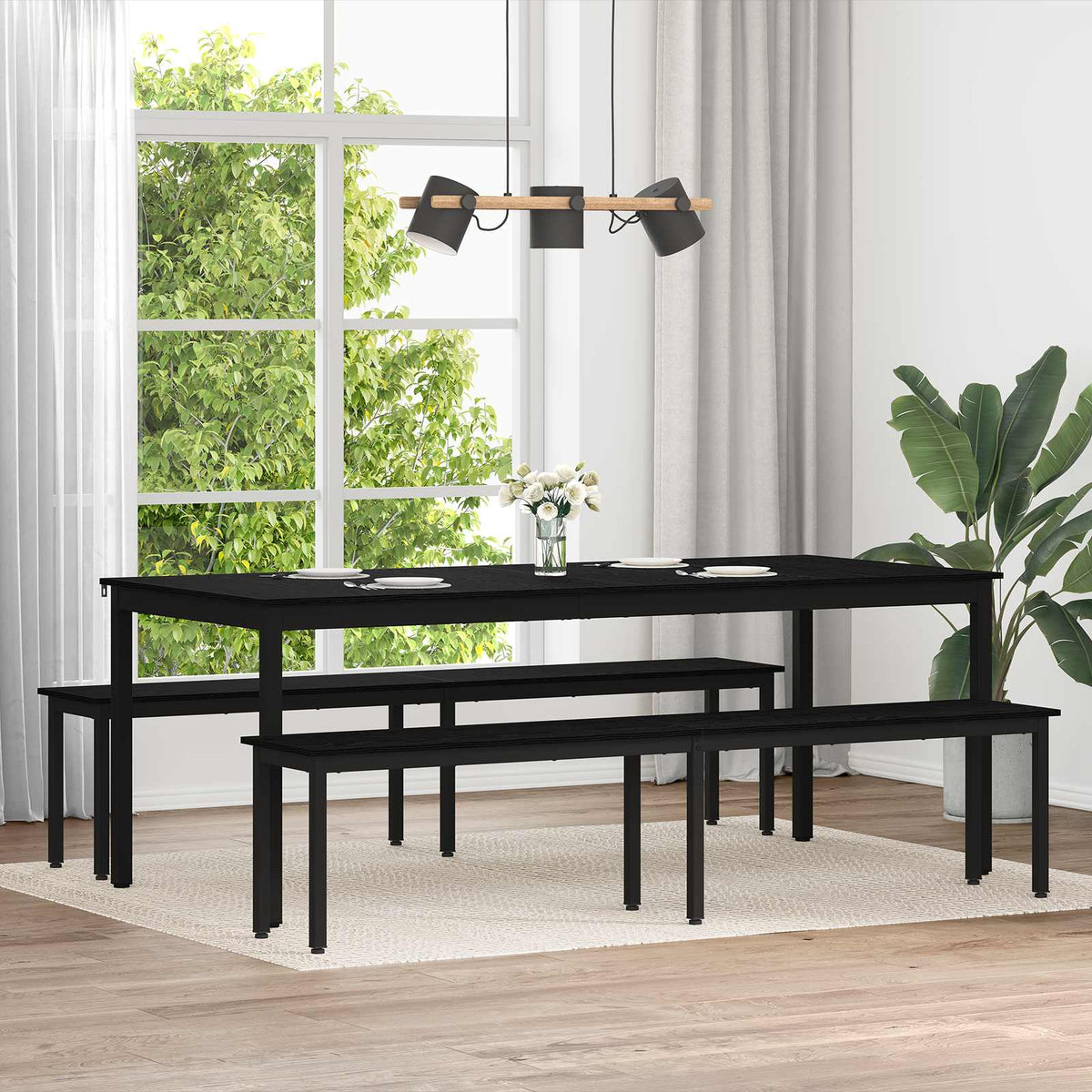 klupa Crni hrast Konstruirano drvo 200 x 35 x 45 cm