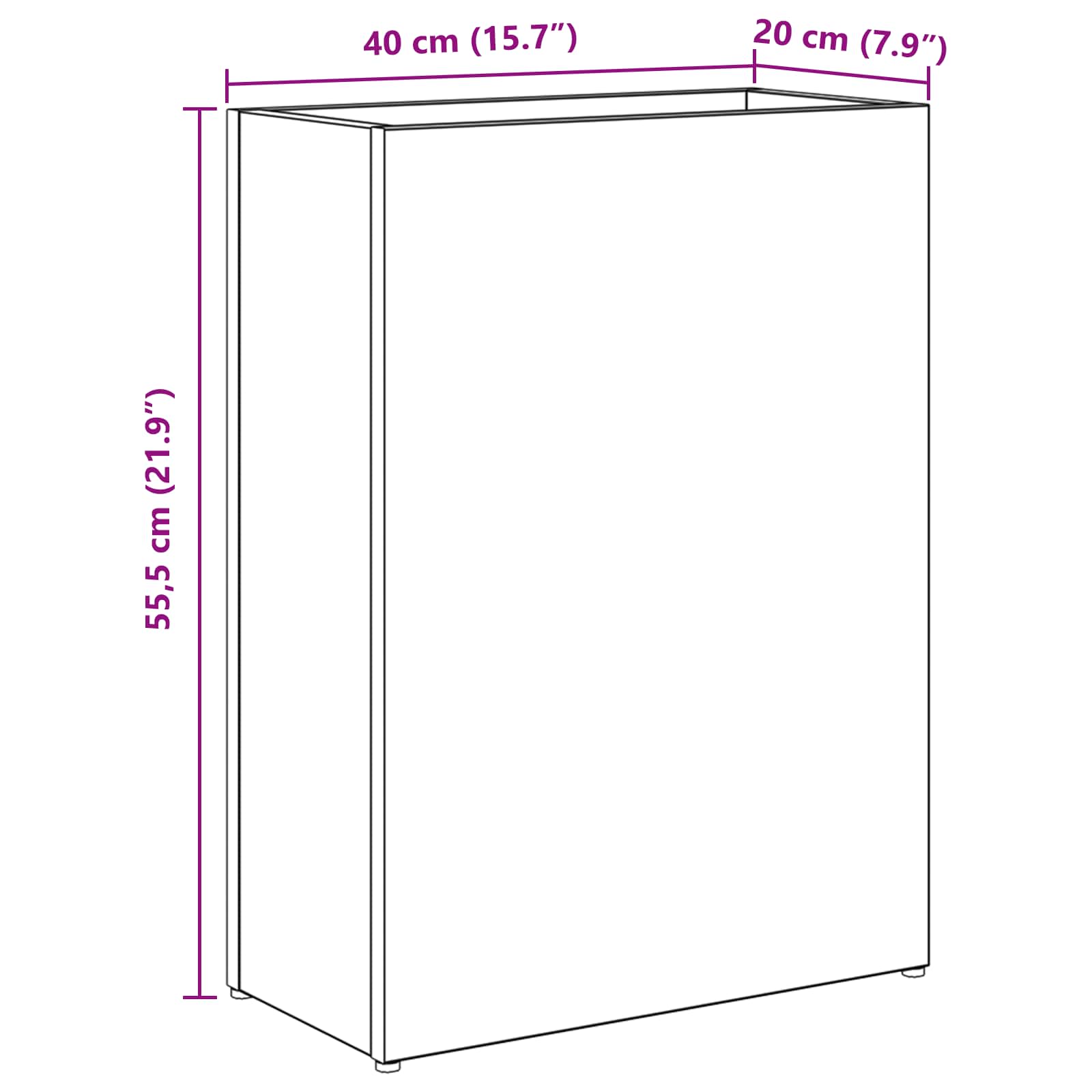 Stalak za kišobran Bijelo 40 x 20 x 55,5 cm Konstruirano drvo