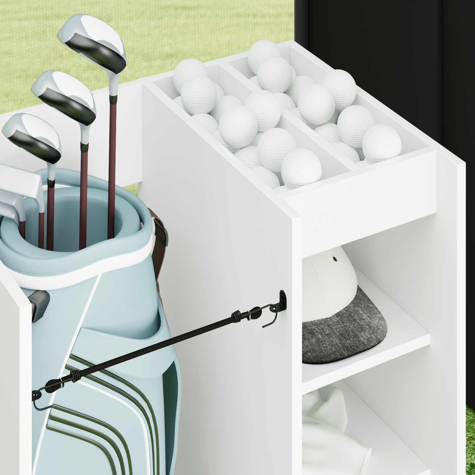 Golf ormar s kotačem Jednobojno Bijelo 65 x 45 x 98 cm
