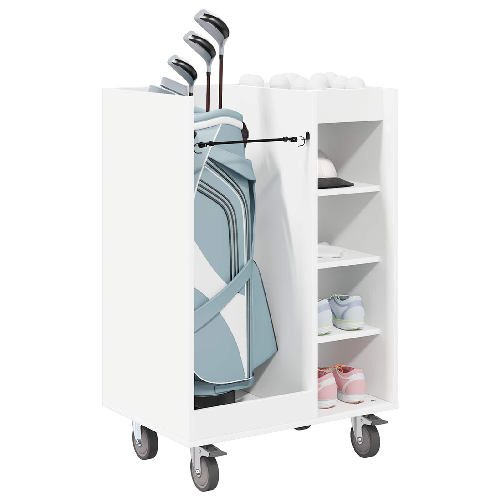 Golf ormar s kotačem Jednobojno Bijelo 65 x 45 x 98 cm